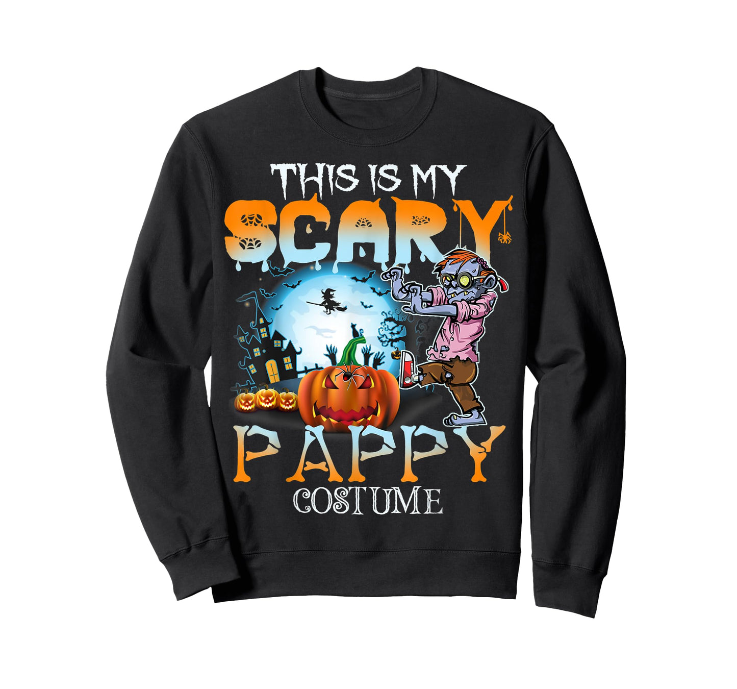 This Is My Scary Pappy Costume Pumpkin Funny Halloween T-Shirt