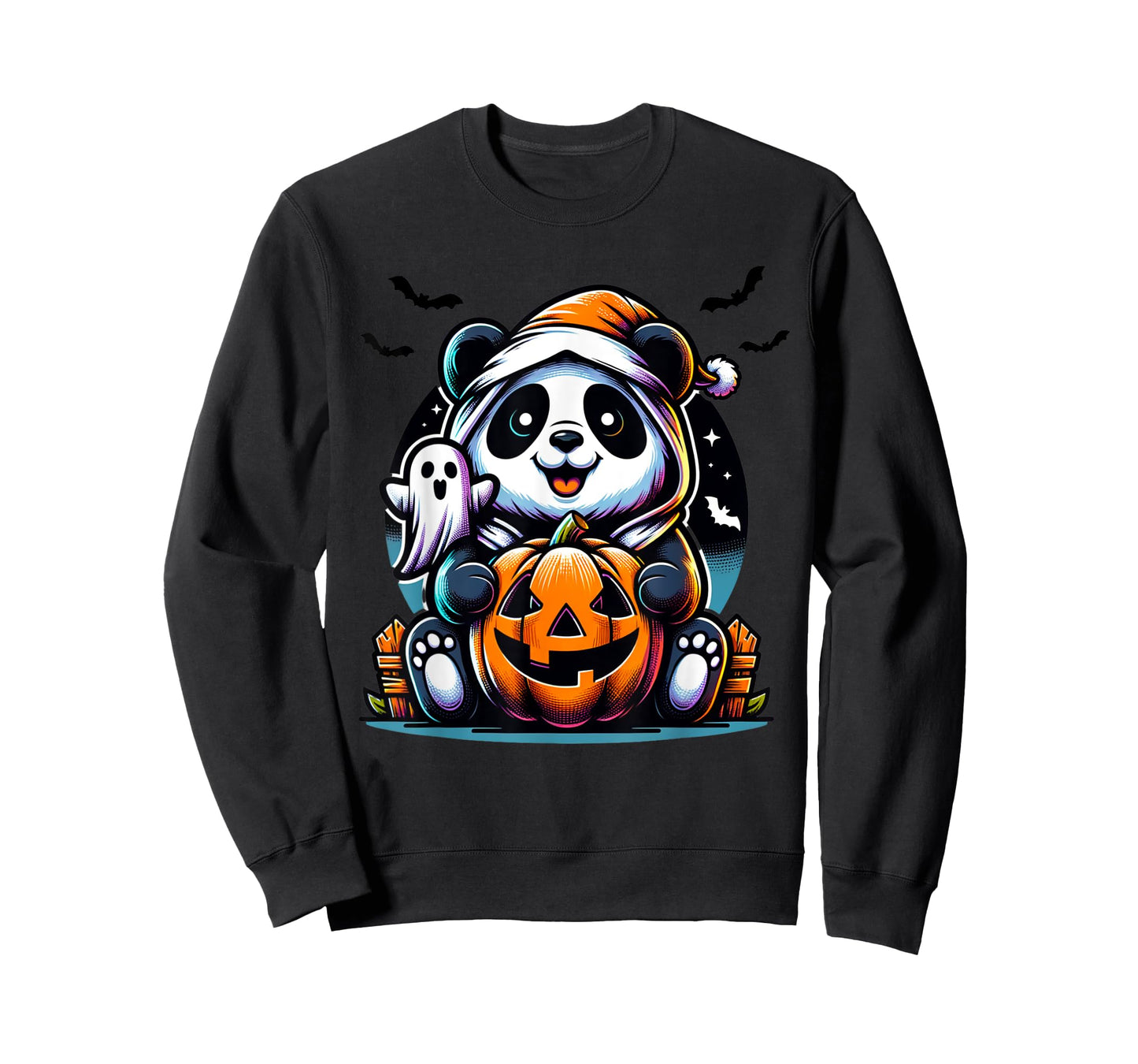 Happy Spooky Panda Ghost Halloween Costume Funny Horror T-Shirt