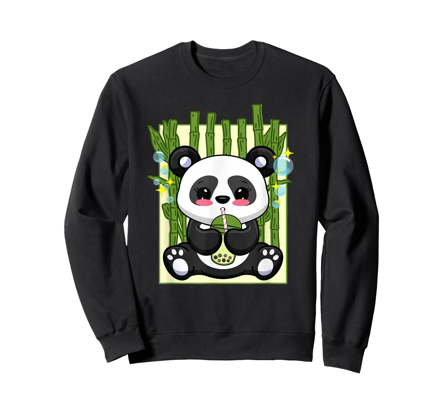 Cute Kawaii Bubble Tea Boba Panda Japanese Anime Women Girls T-Shirt