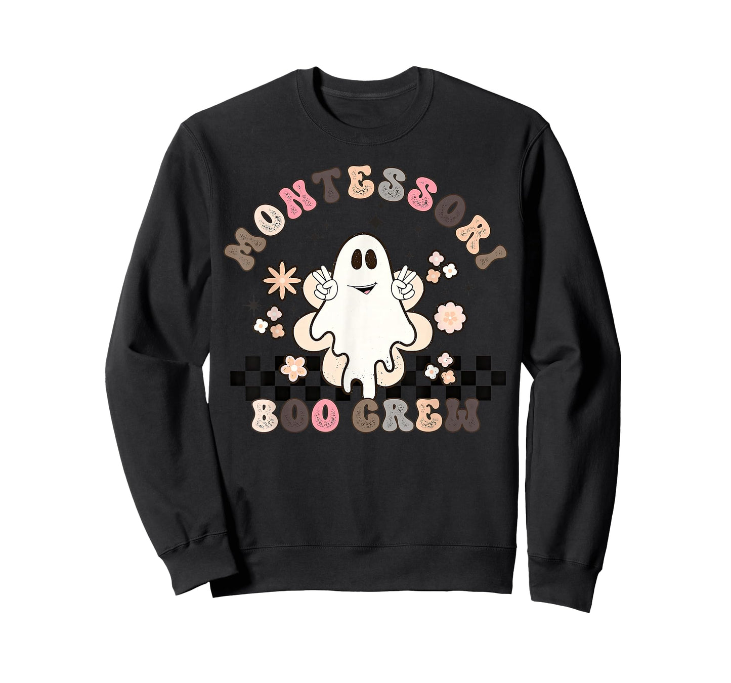 Montessori Boo Crew Halloween Cute Ghost Montessori Teacher T-Shirt