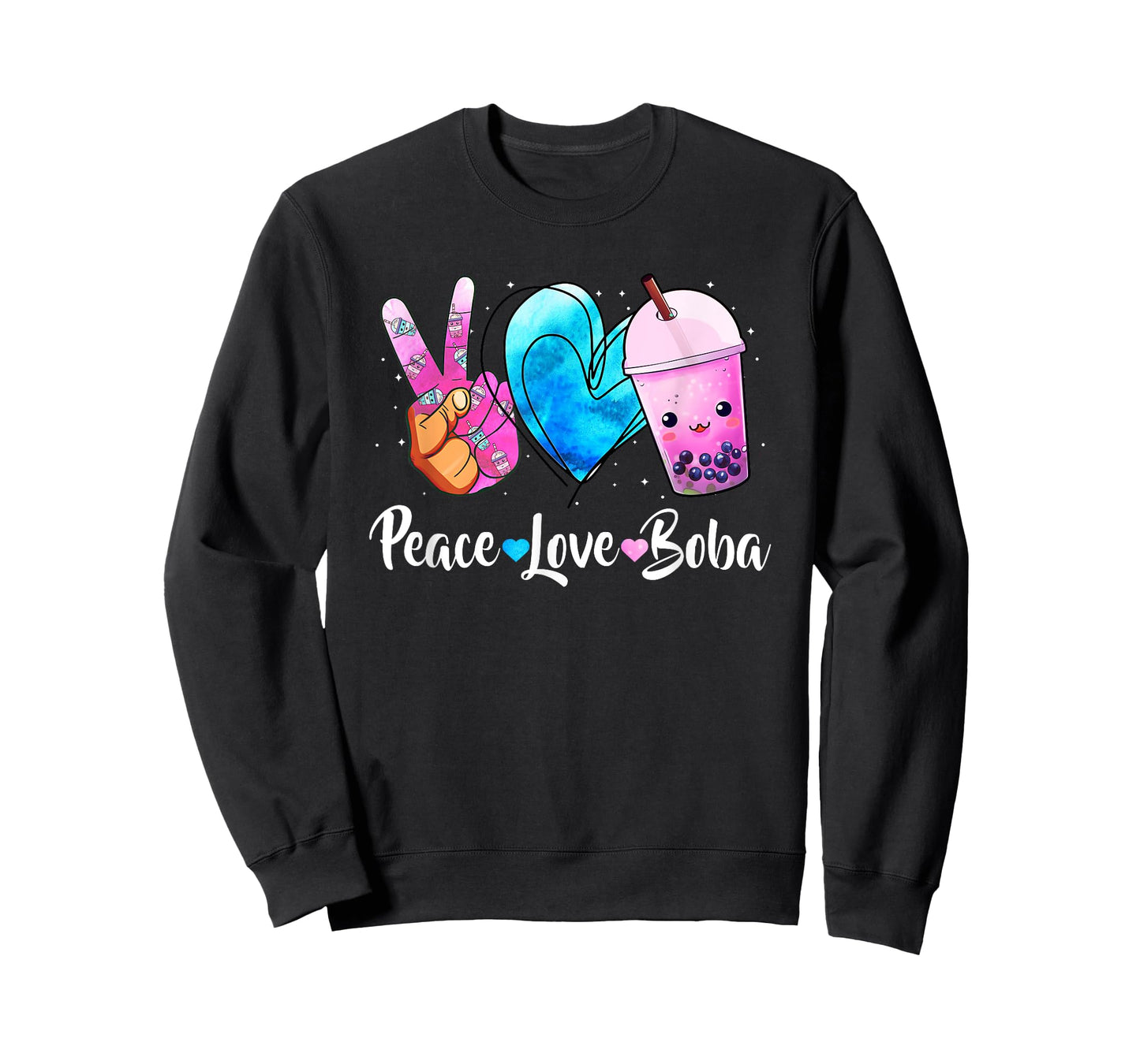 Peace Love Boba Bubble Tea For Teen Girls Kawaii Japanese T-Shirt