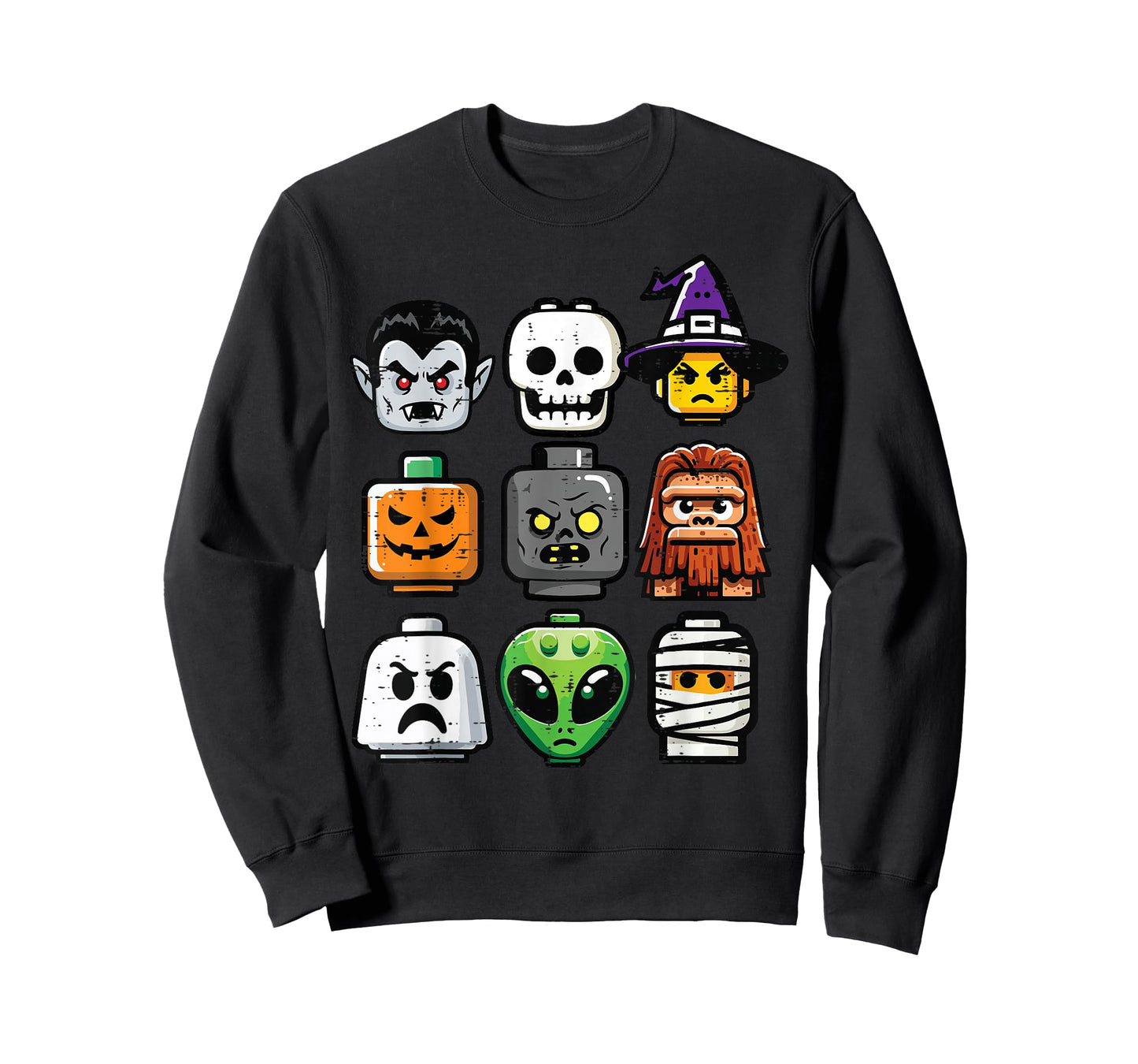 Halloween Brick Pumpkin Ghost Heads Costume Boys Kids Men T-Shirt