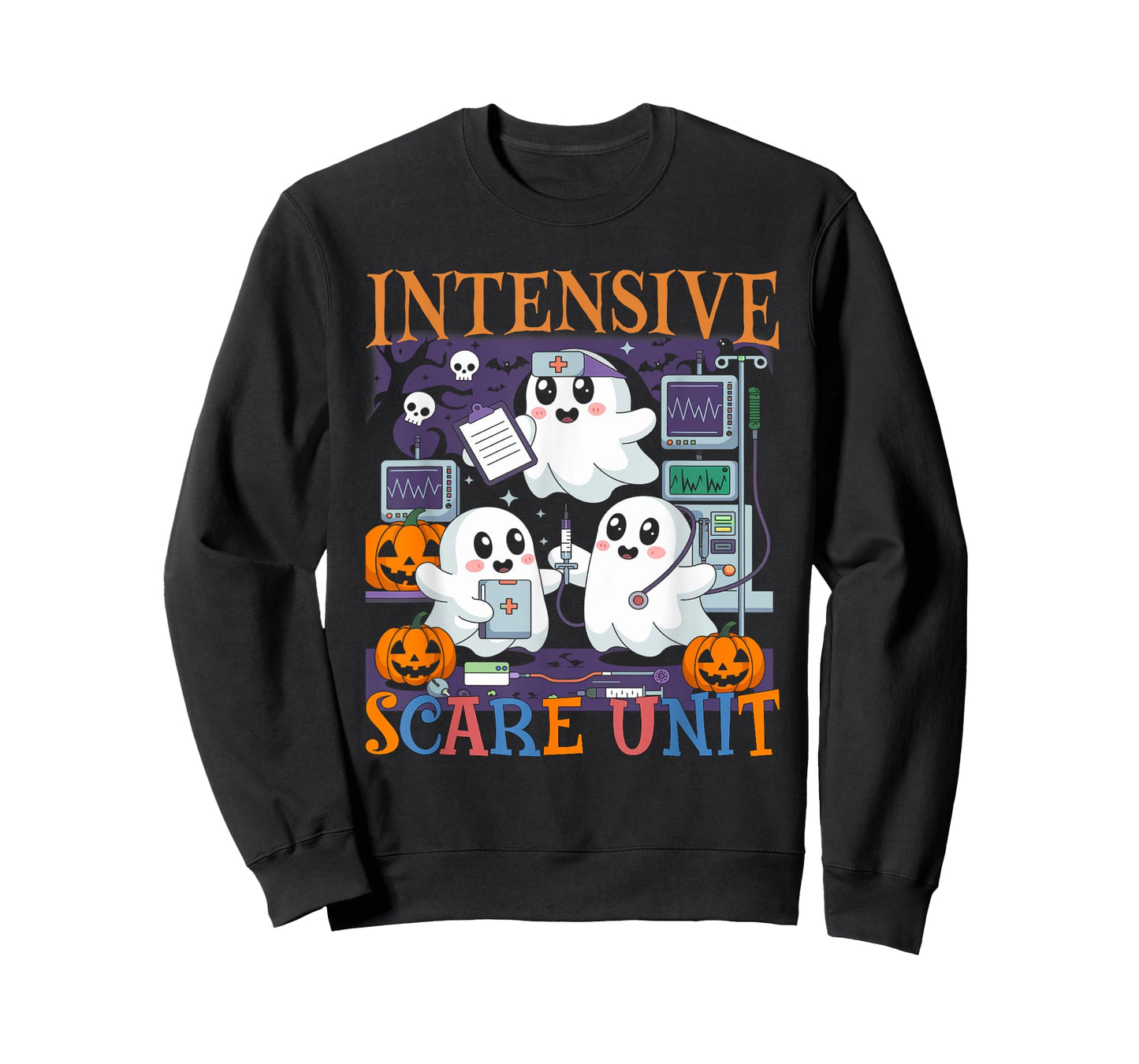 Halloween Intensive Care Scare Unit Ghost Nurse ICU Nursing T-Shirt