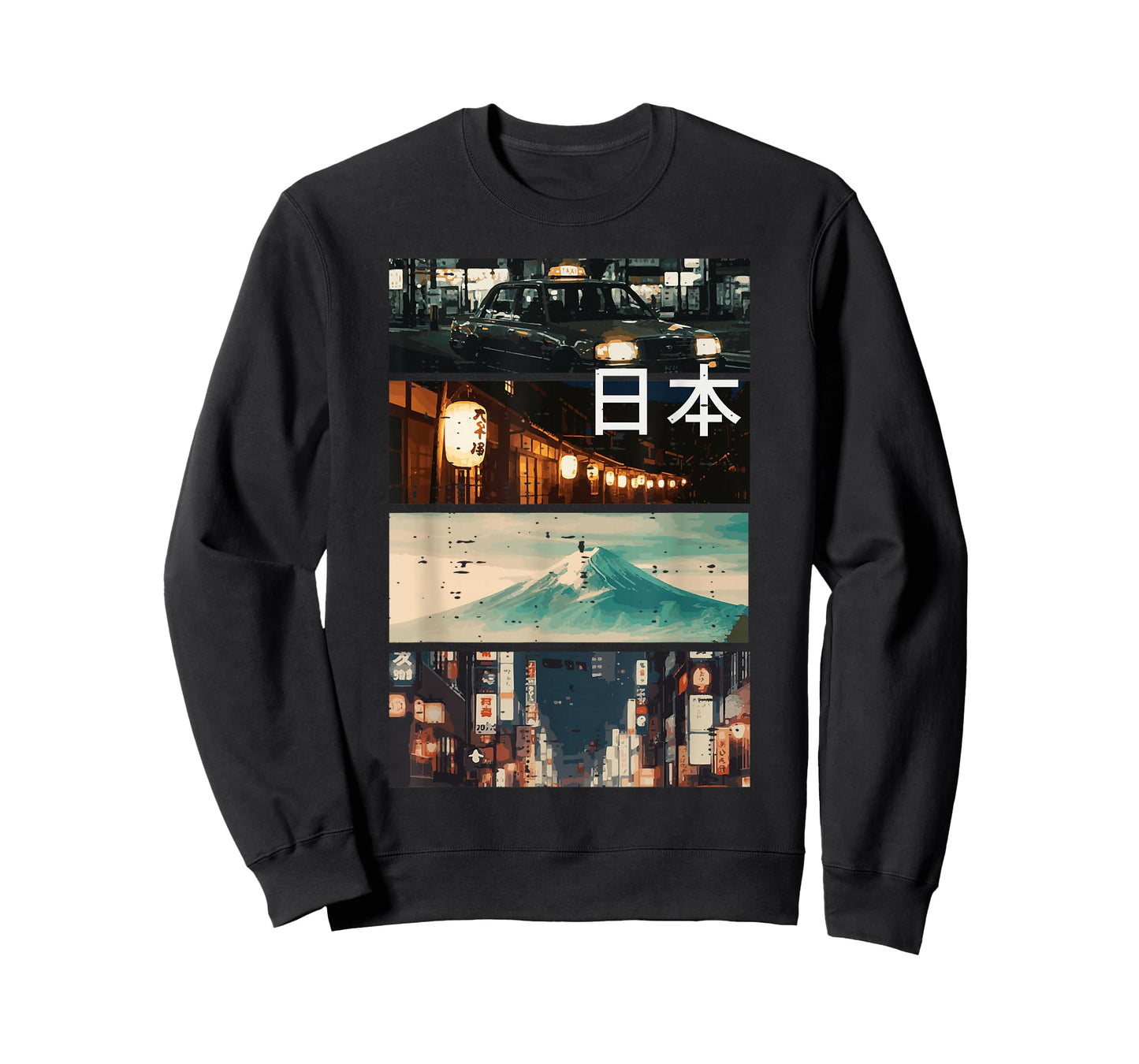 Japan Street Mountain Collage Nihon Japanese Men Women Kids T-Shirt