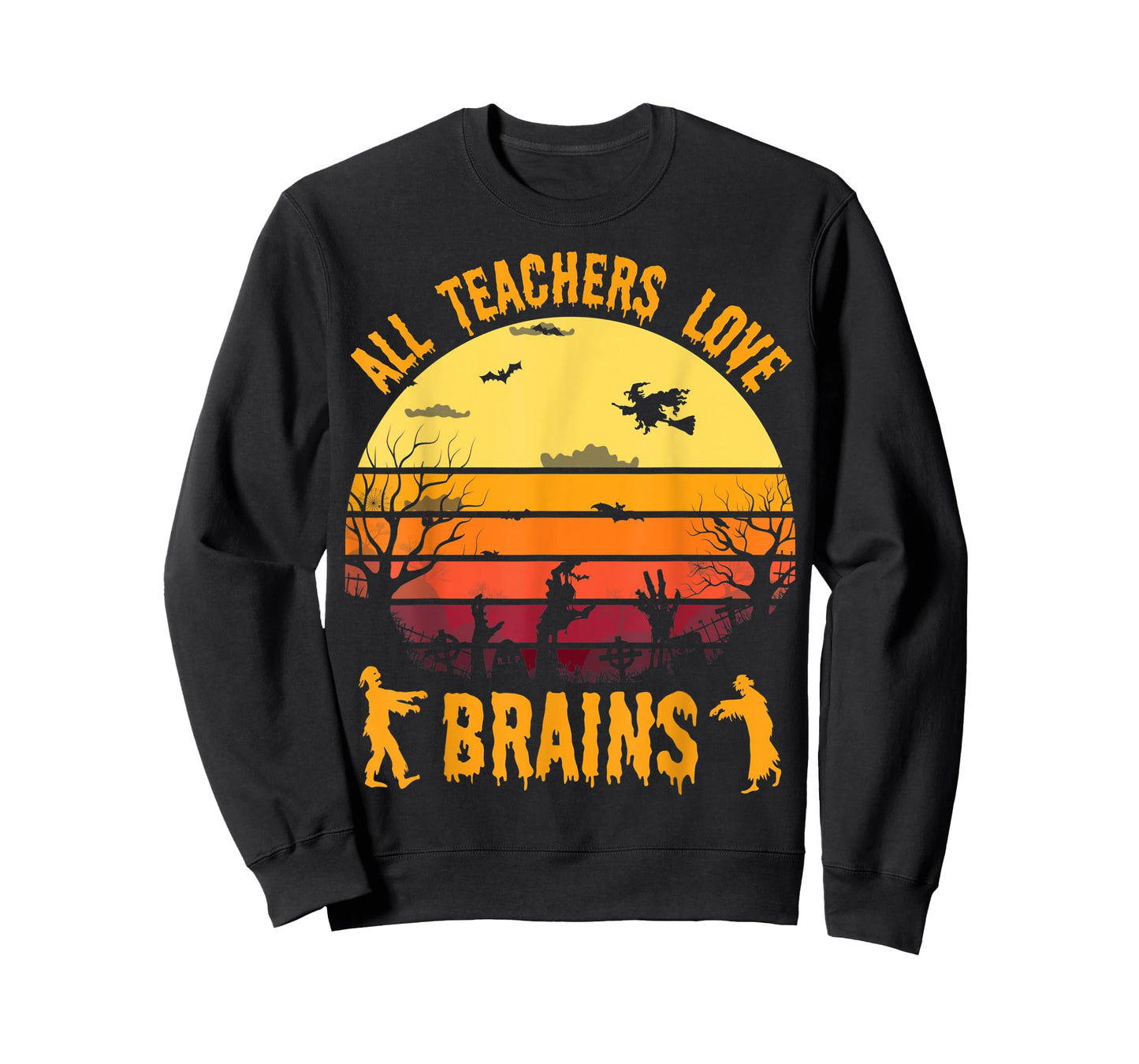 Funny Halloween Costume Teacher Love Brains Zombie T-Shirt