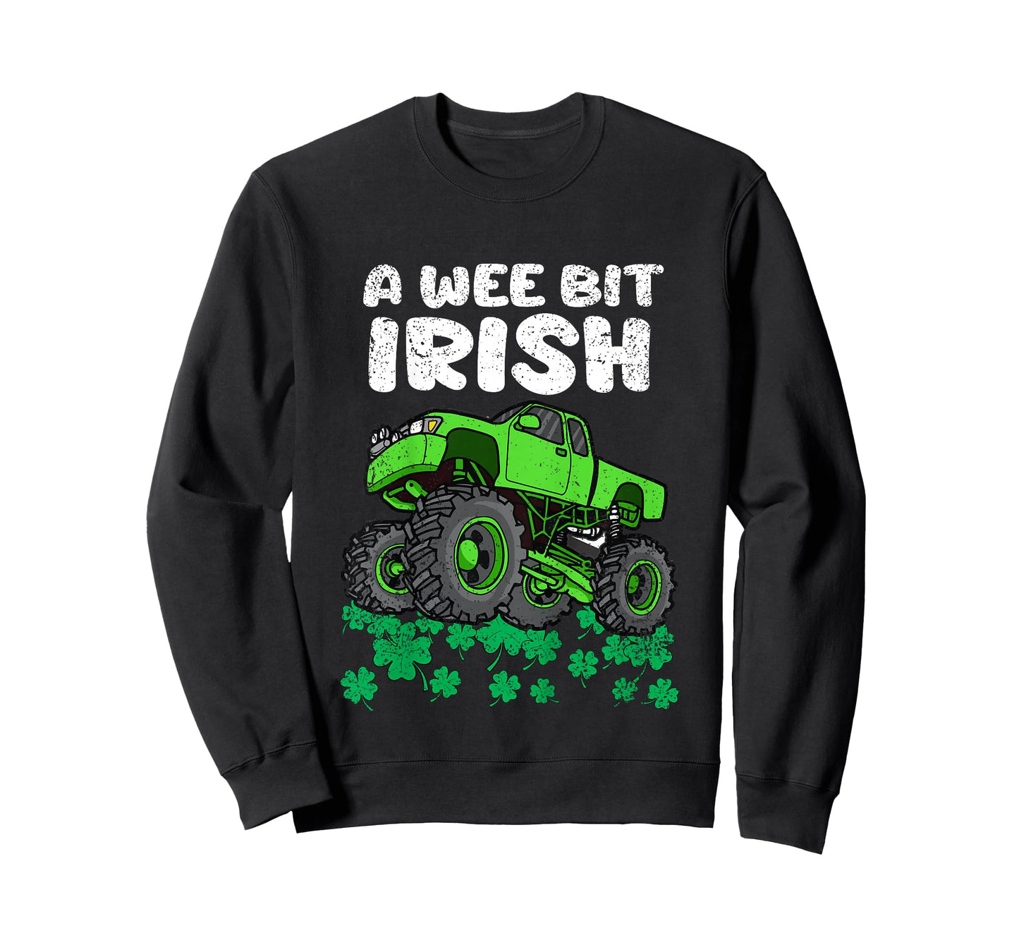 Kids St Patricks Day Boys Kids A Wee Bit Irish Monster Truck T-Shirt