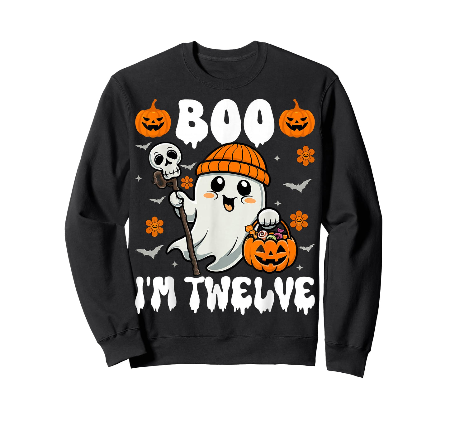Boo I’m Twelve Ghost Trick or Treat 12th Birthday Halloween T-Shirt