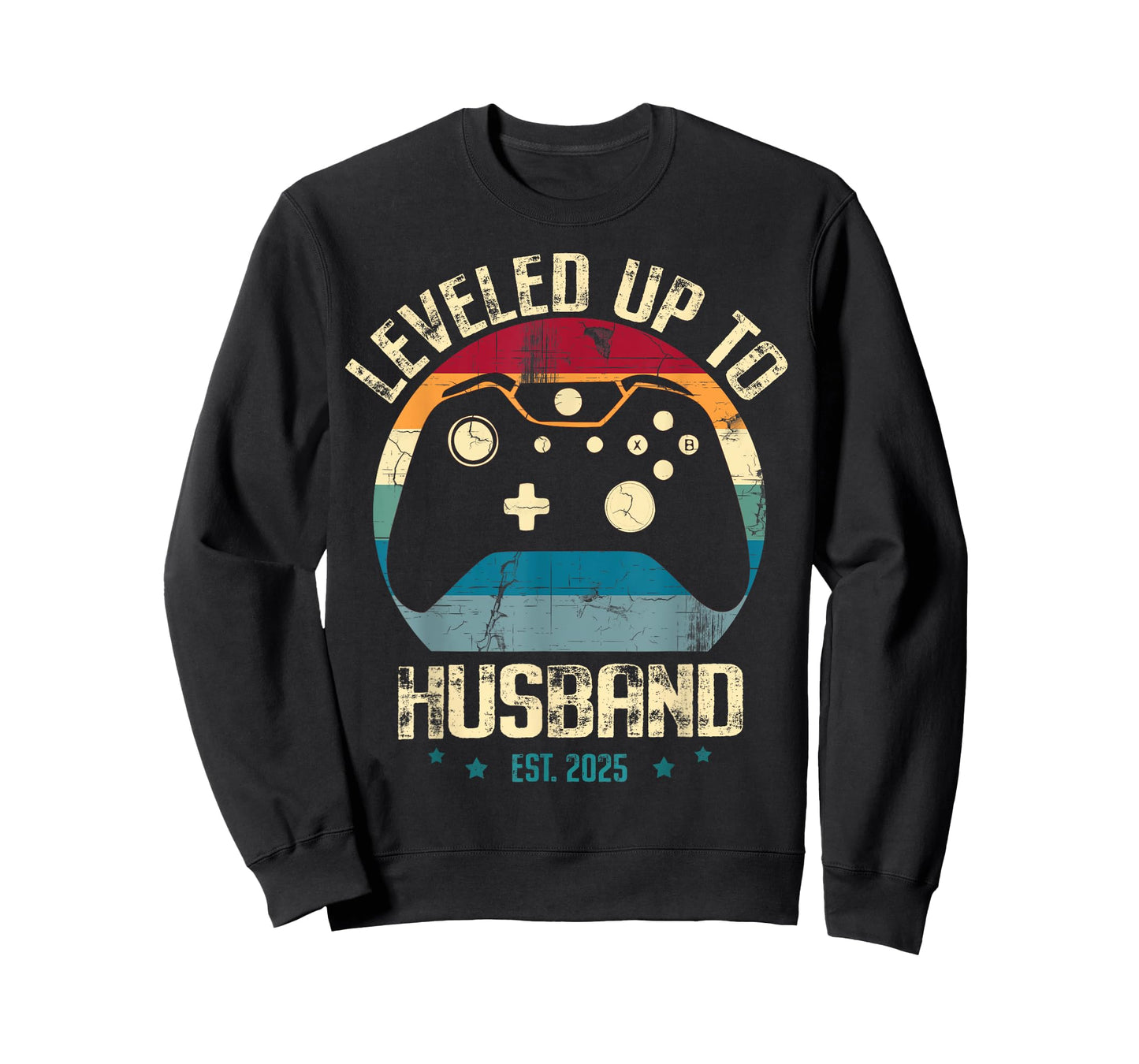 Leveled Up To Husband est 2025 Newly Married Gamer Bachelor T-Shirt