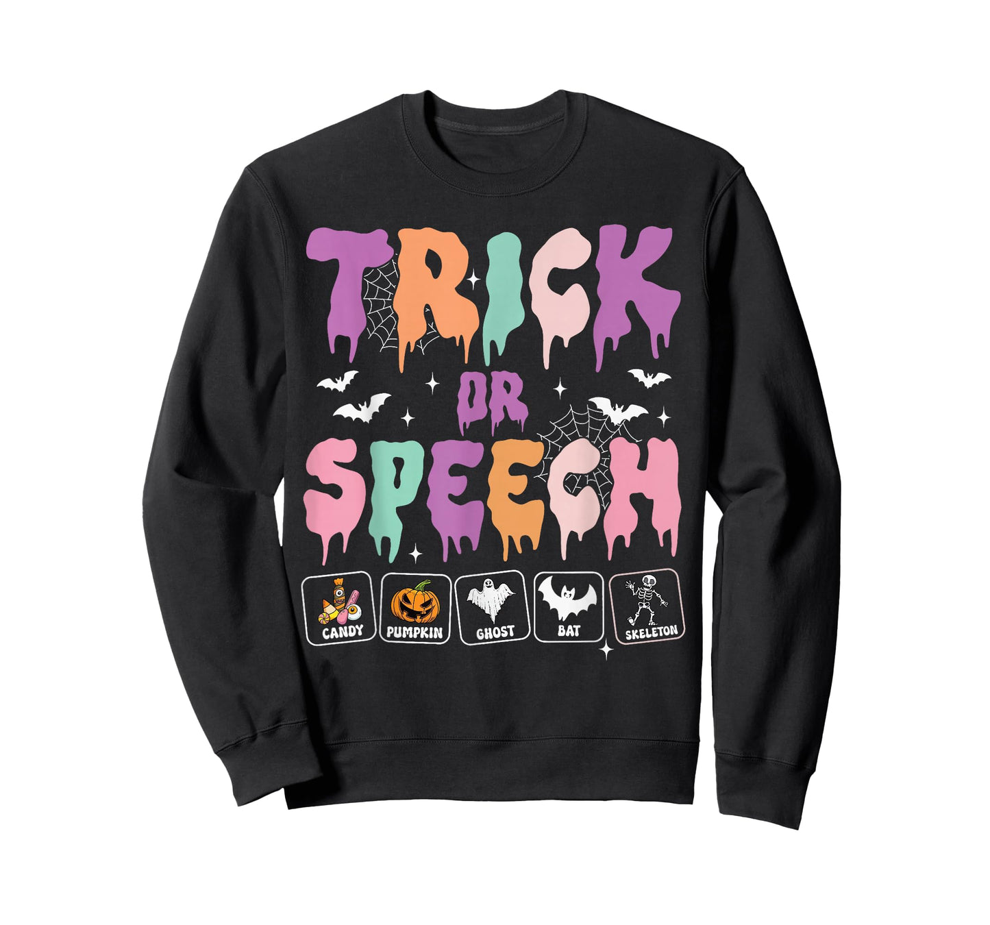 Trick or Speech Retro SLP Halloween Speech Therapy Halloween T-Shirt
