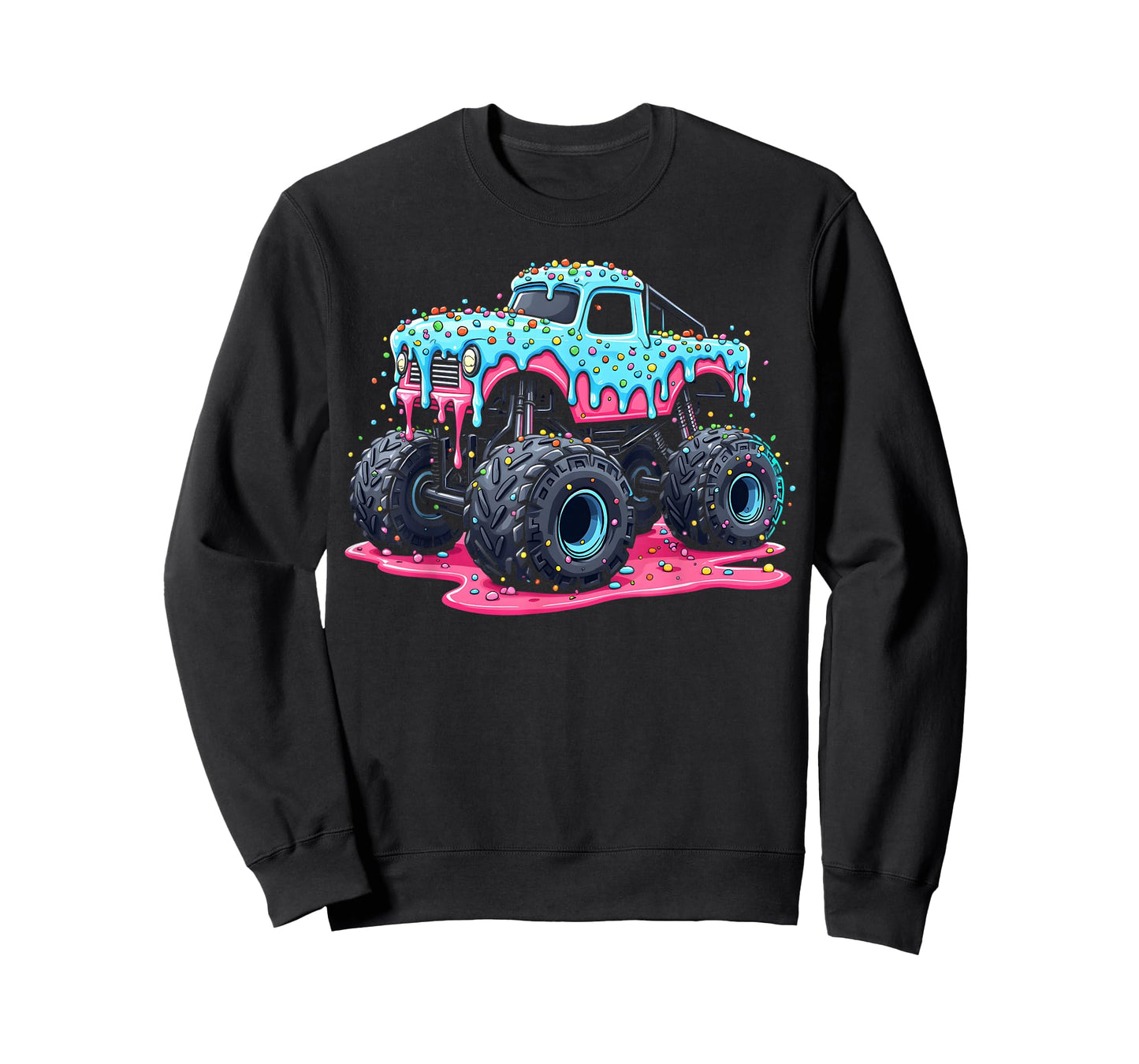 Ice Cream Drip Monster Truck Boys Cute Sprinkle Trucks T-Shirt