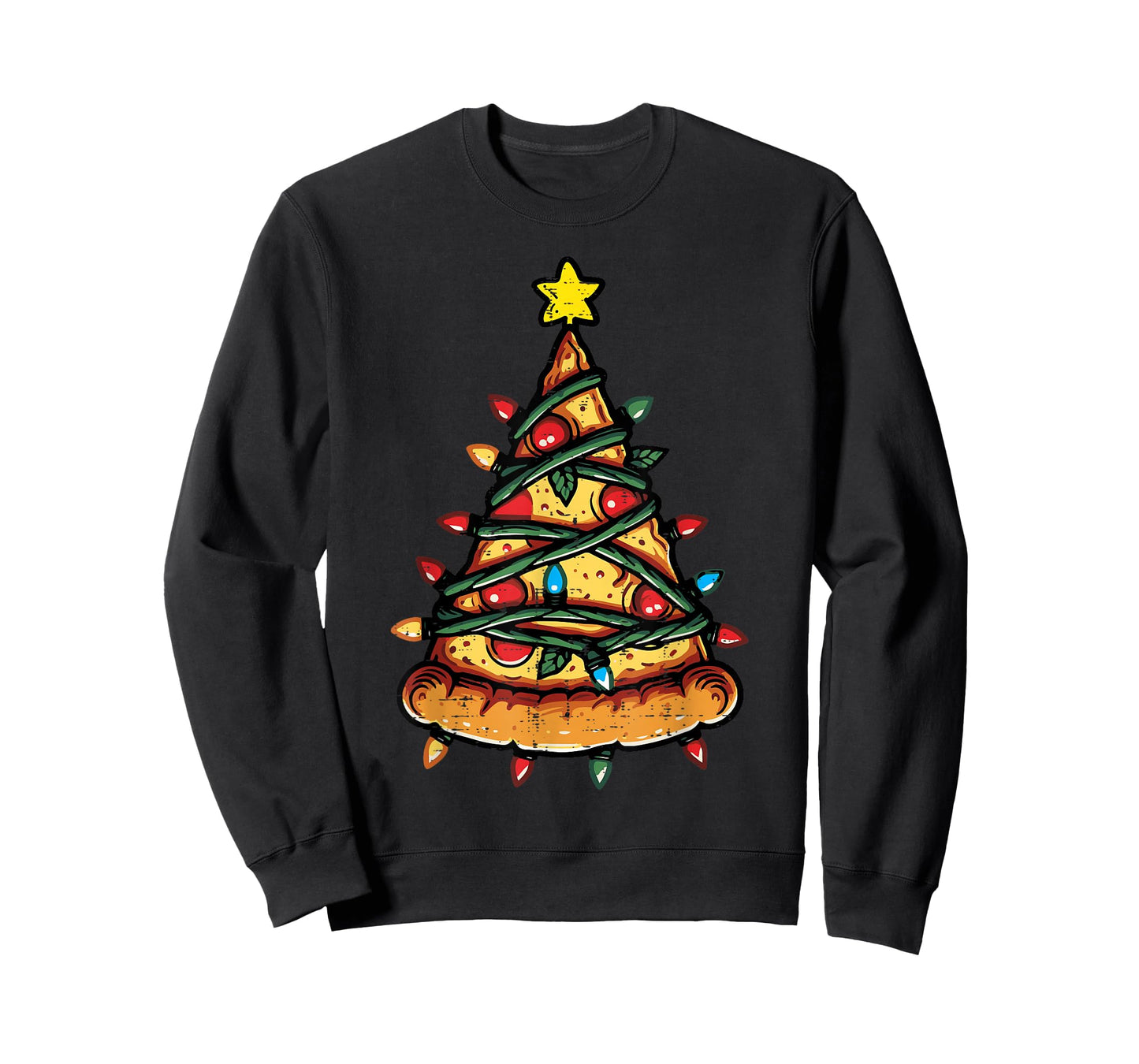 Christmas Pizza Xmas Tree Funny Xmas Food Men Women Kids T-Shirt