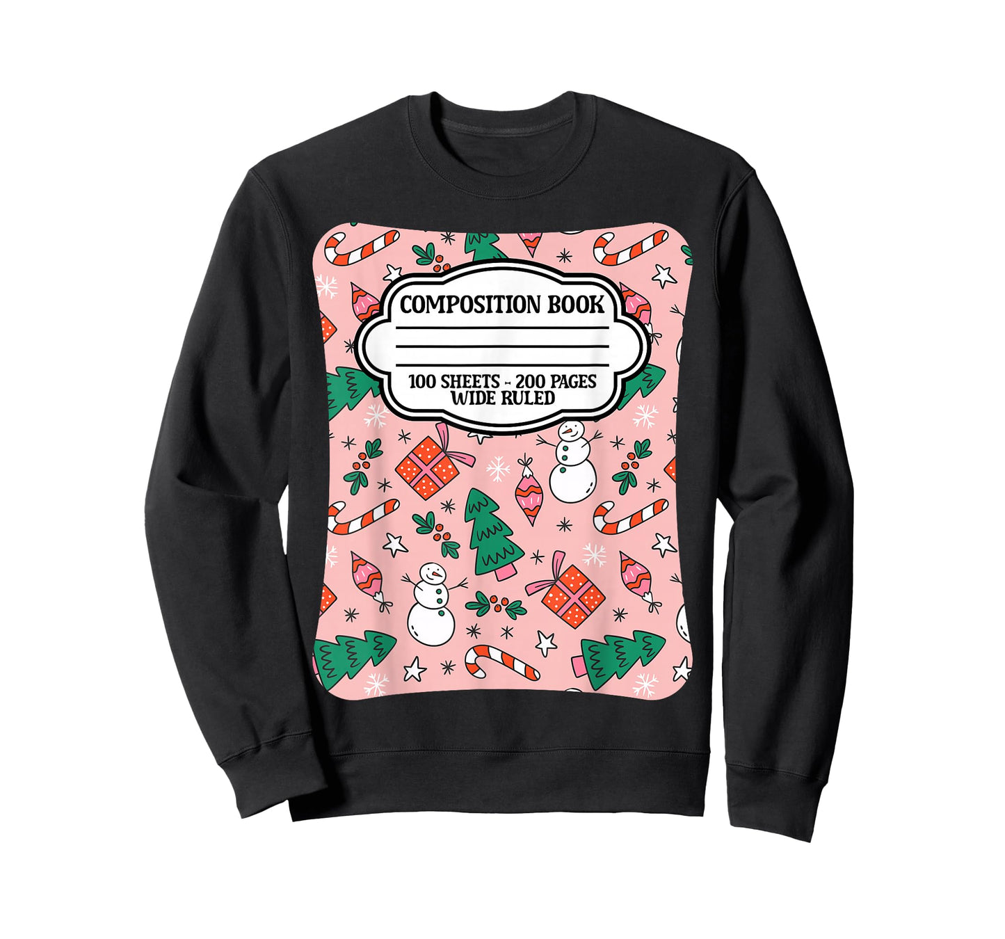 Christmas Composition Notebook Teachers Students Matching T-Shirt