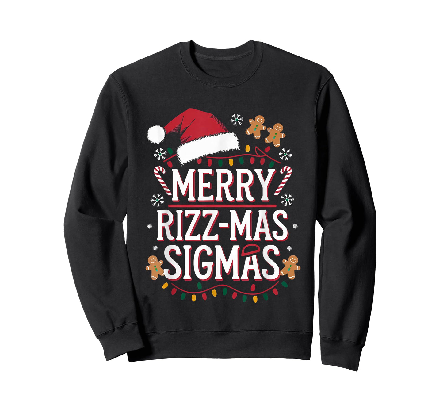 Merry Rizz Mas Sigmas Funny Gen Alpha Christmas Cool Santa T-Shirt