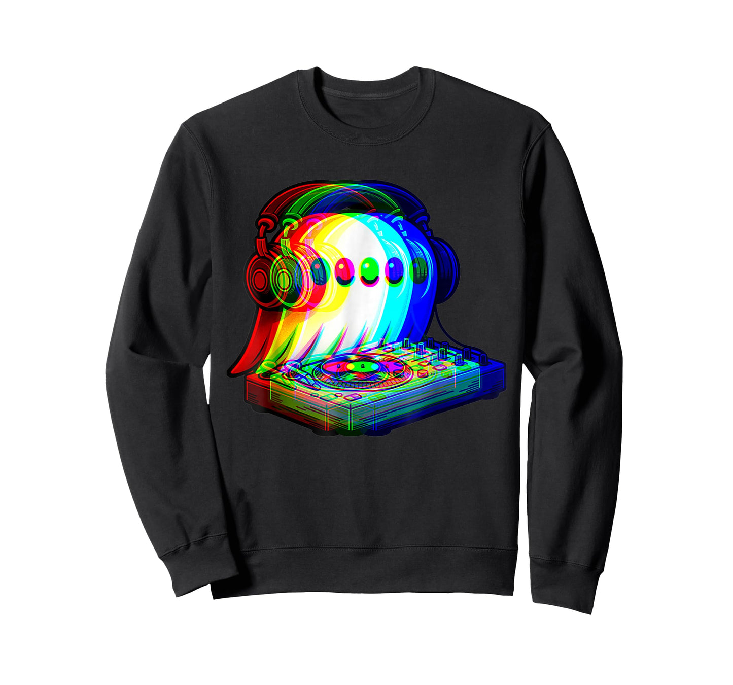 House Music ghost dj Optical Illusion EDM halloween Rave DJ T-Shirt