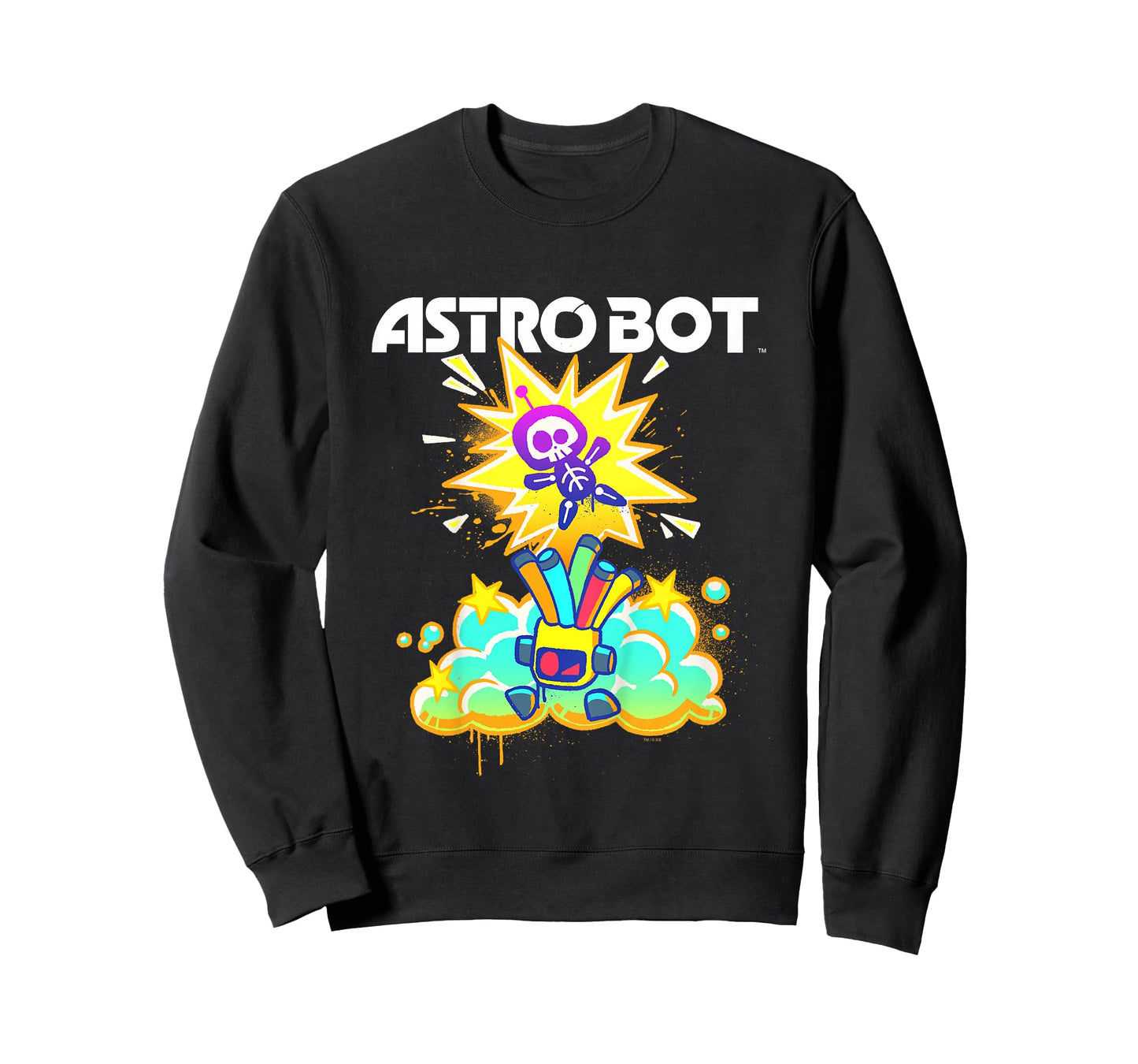 Kids Astro Bot Kids Colorful Airbrush PlayStation Video Game T-Shirt