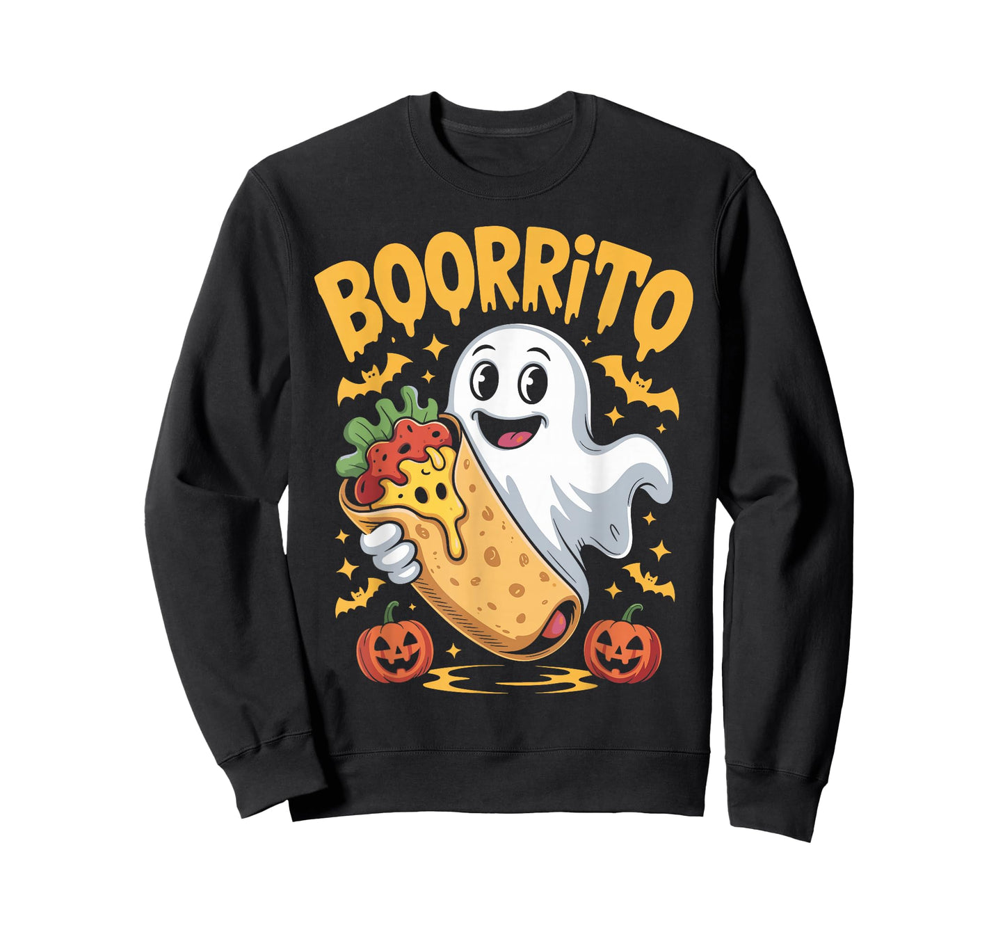 Boorrito Funny Boo Spooky Ghost Burrito Halloween Costume T-Shirt