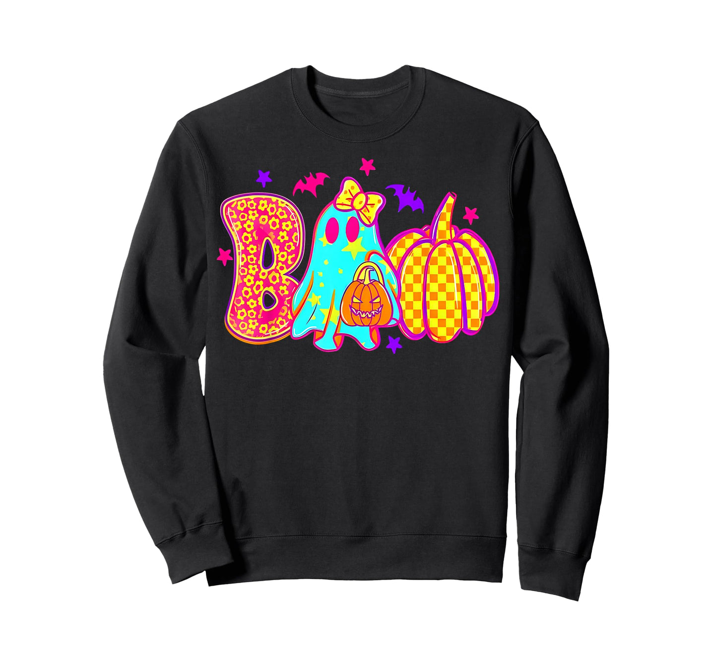 Coquette Bow Boo Ghost Halloween Pumpkin Spooky Season Women T-Shirt