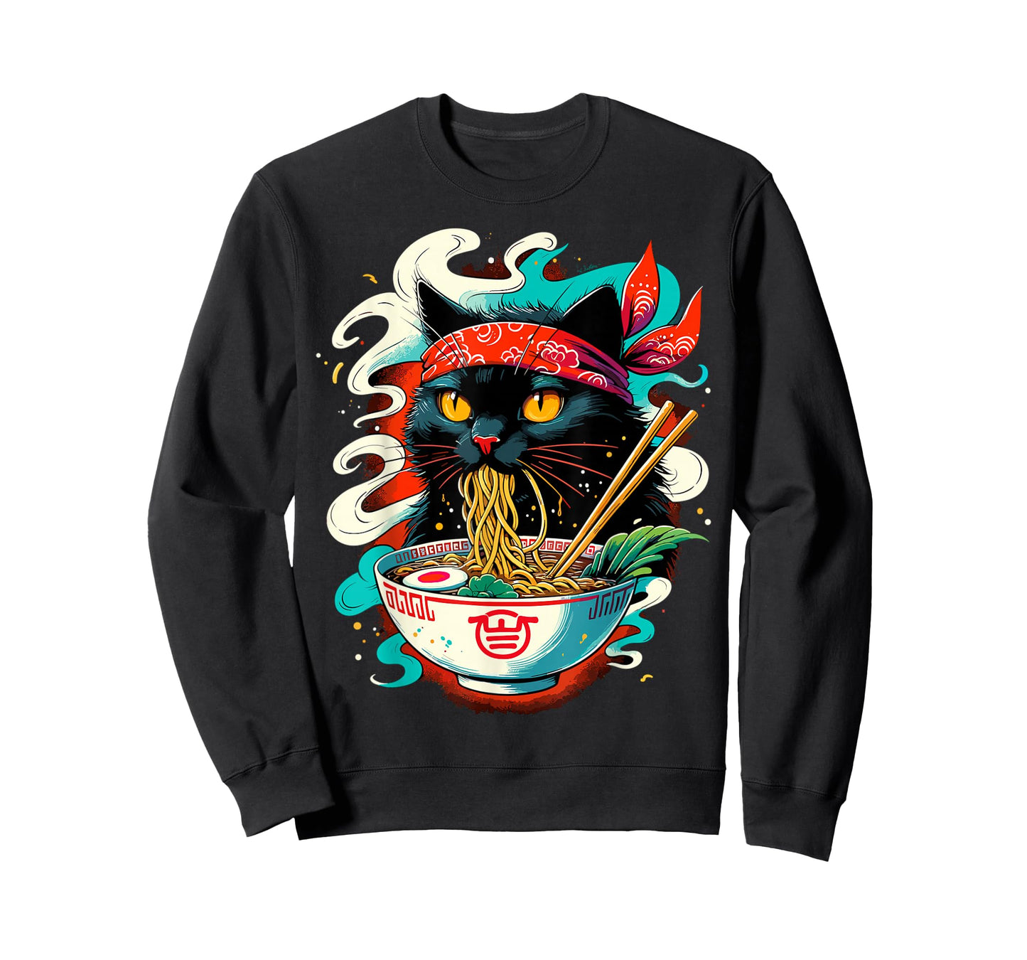Cat Ramen Noodle Japanese Anime Kawaii Cat T-Shirt