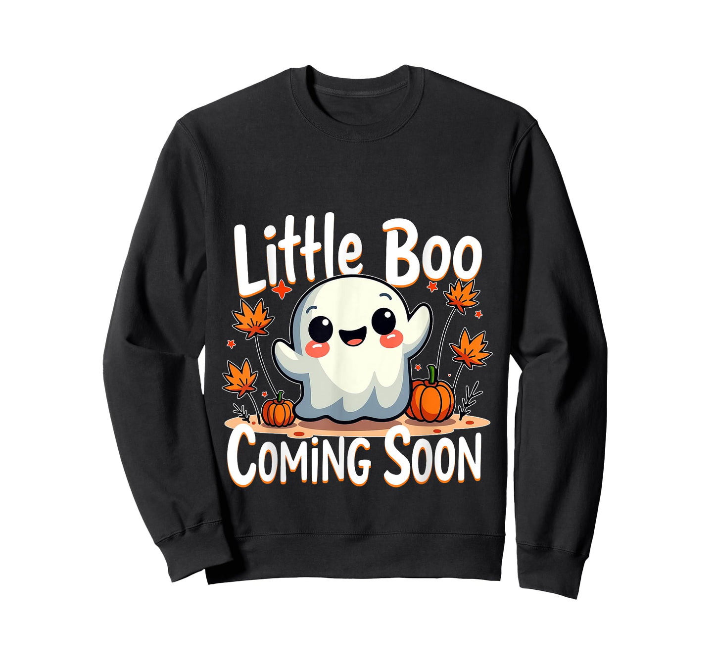 Little Boo Funny and Cute Halloween Pregnancy Announcement T-Shirt