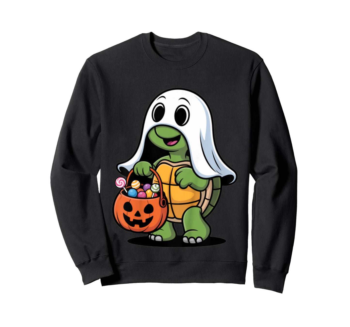 Cute Ghost Turtle with Candy Funny Halloween T-Shirt