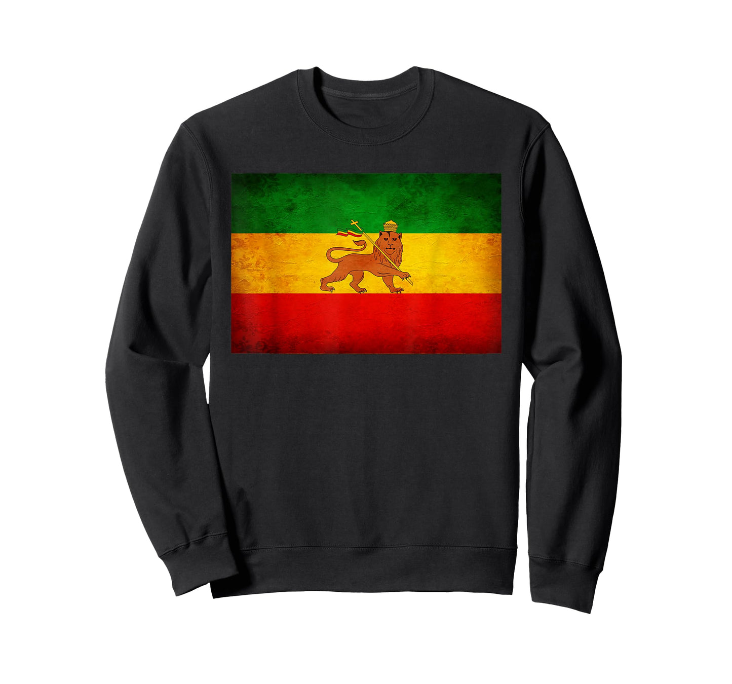 Old Ethiopia Flag shirt Lion of Judah Rasta Reggae T Shirt T-Shirt