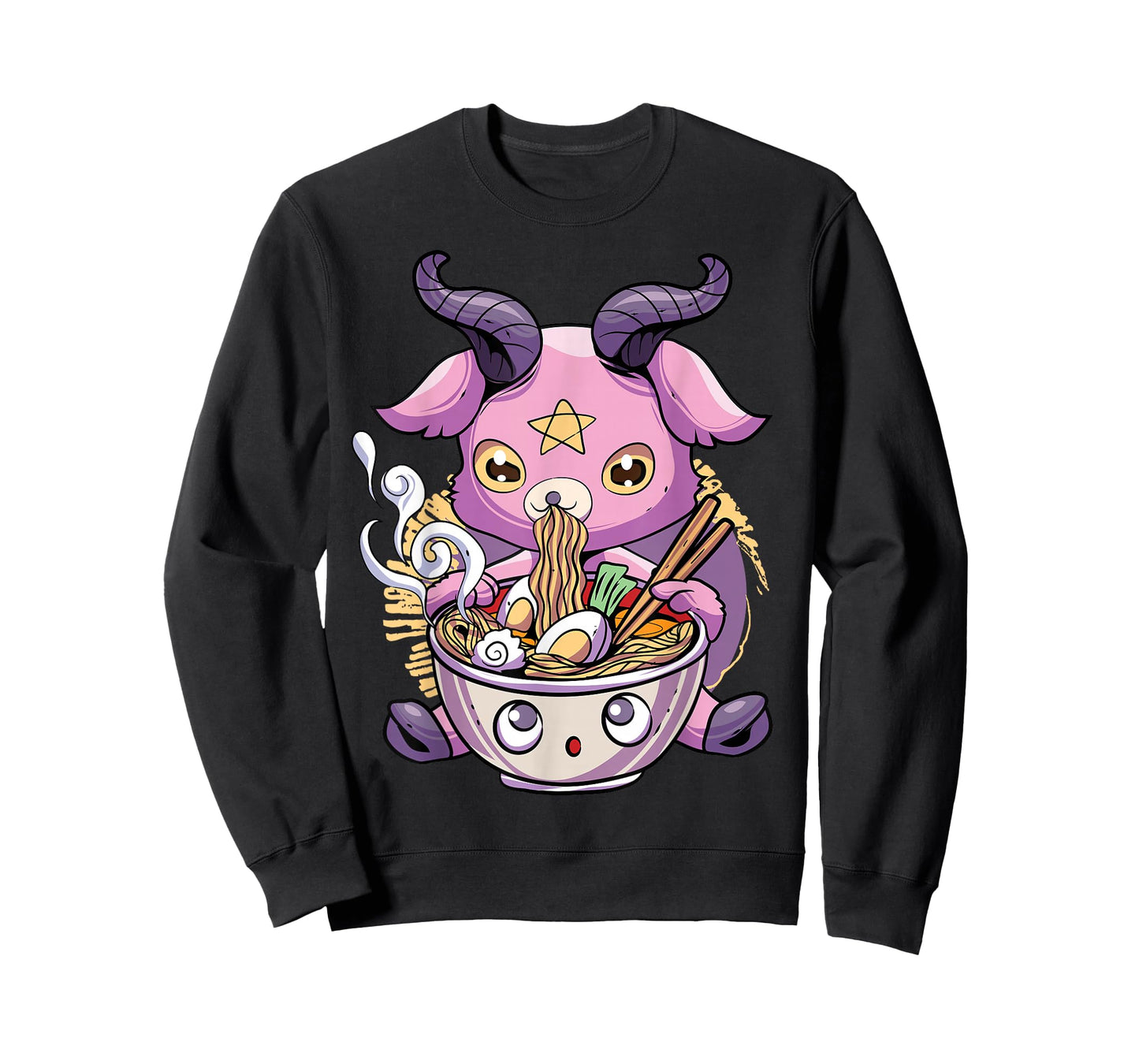 Pastel Goth Baphomet Ramen Noodles Japan Food Satanic Goat T-Shirt