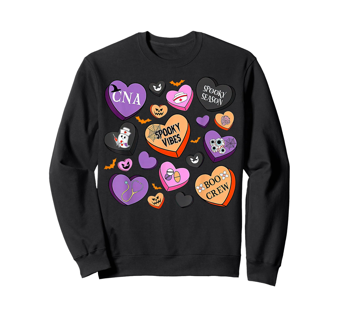 Halloween CNA Nurse Hearts Candy Certified Nursing Assistant T-Shirt