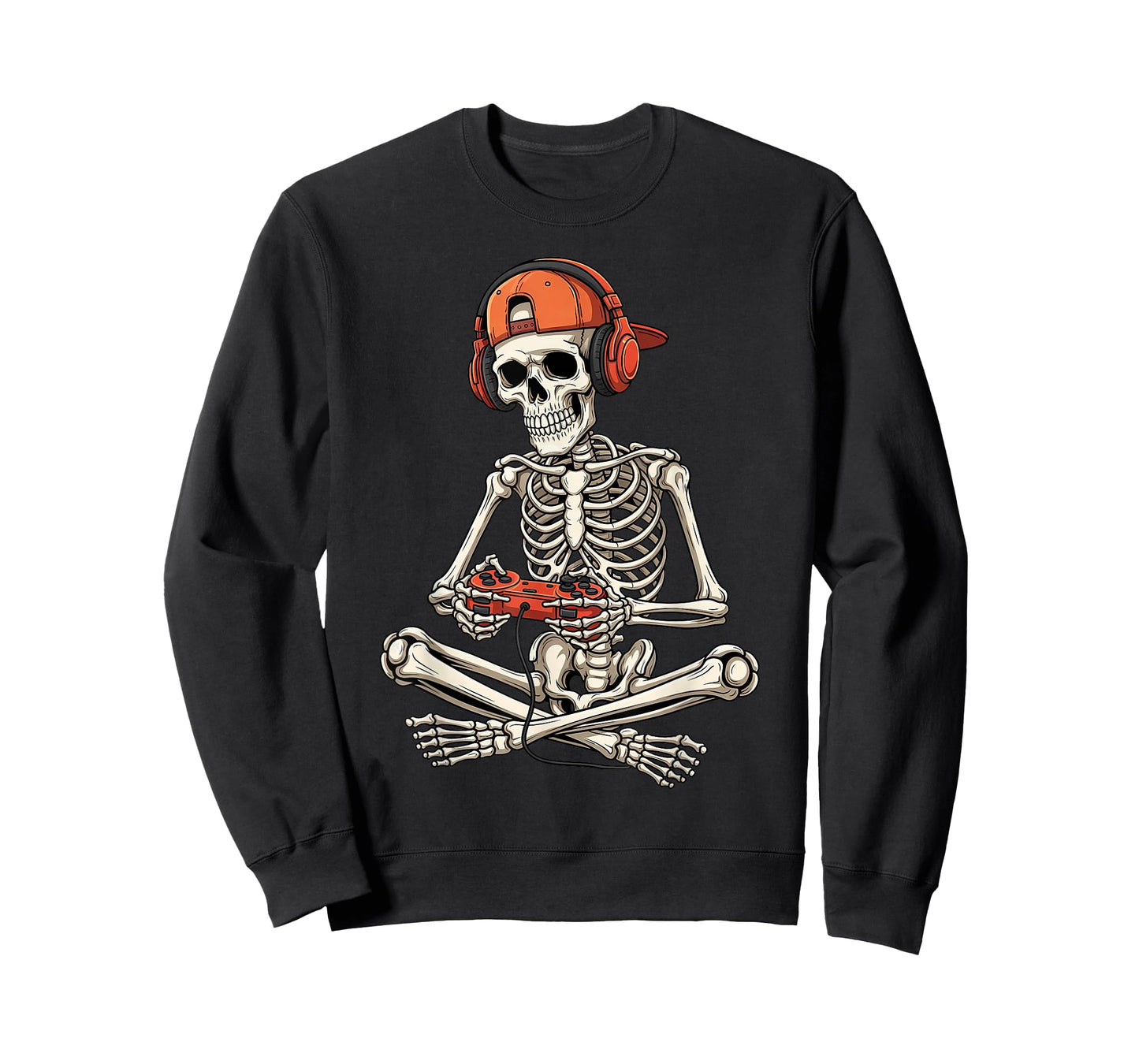 Halloween Skeleton Gamer Funny Video Gaming Boys Kids Men T-Shirt