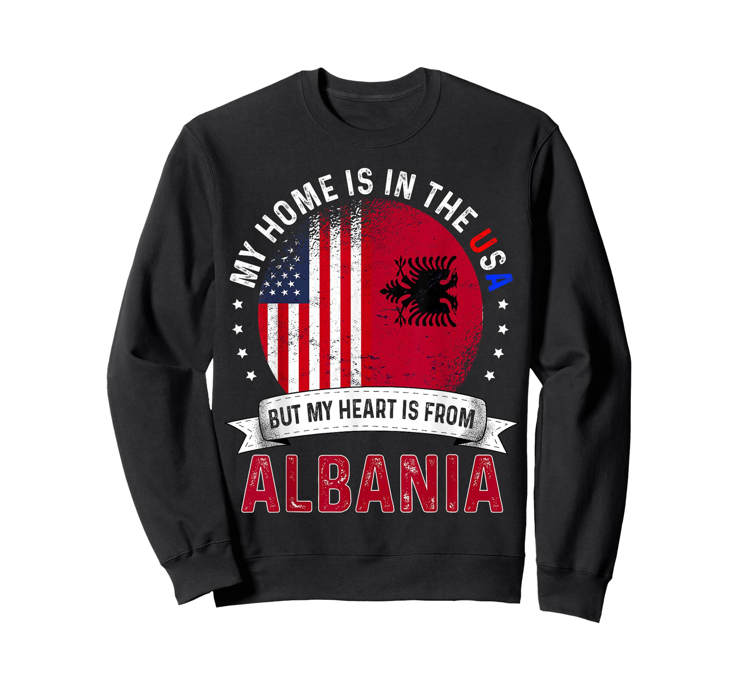 Albanian American Patriot Heart is from Albania Flag T-Shirt