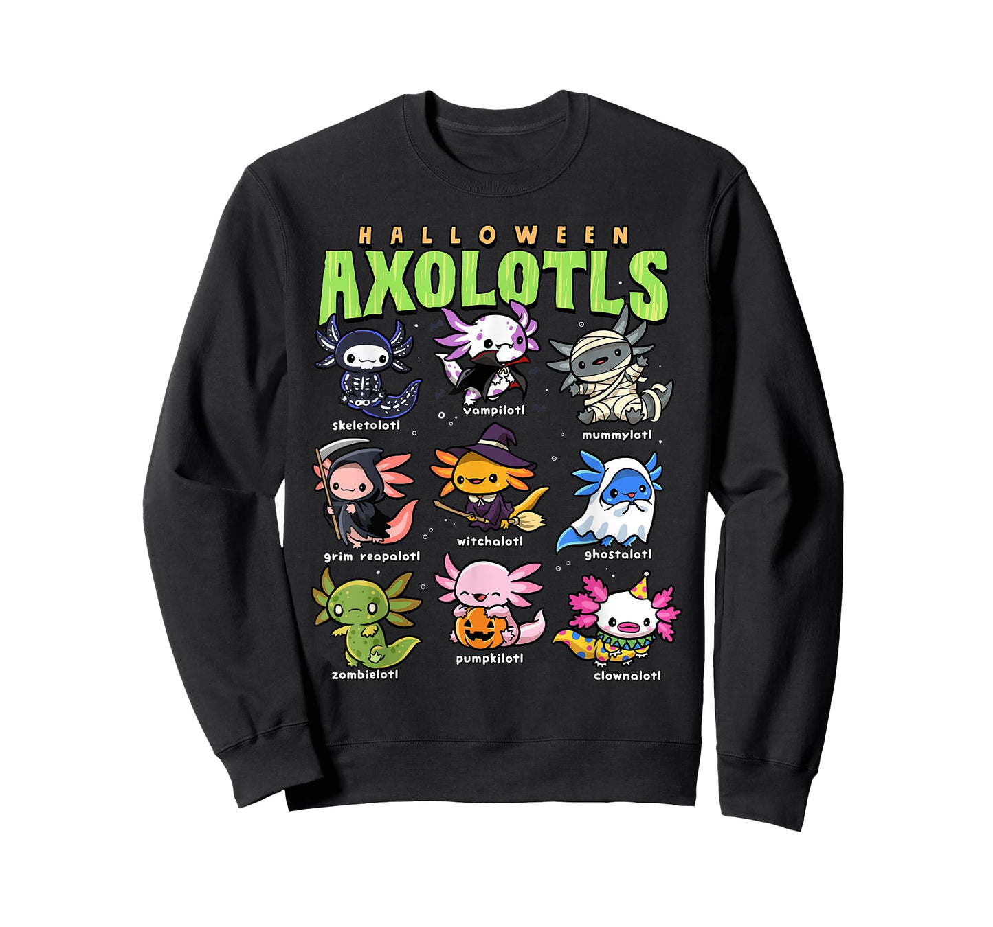 Axolotl Halloween Shirt Creepy Axolotls Trick or Treat Alotl T-Shirt