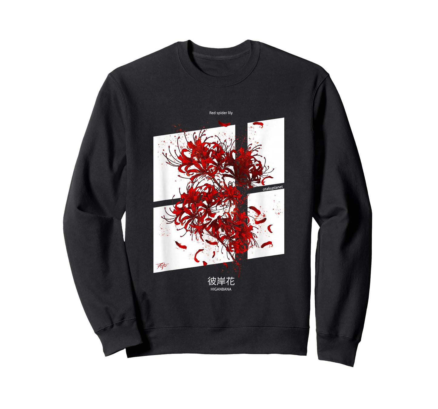 Higanbana or Red Spider Lily in Angular Grunge Anime T-Shirt