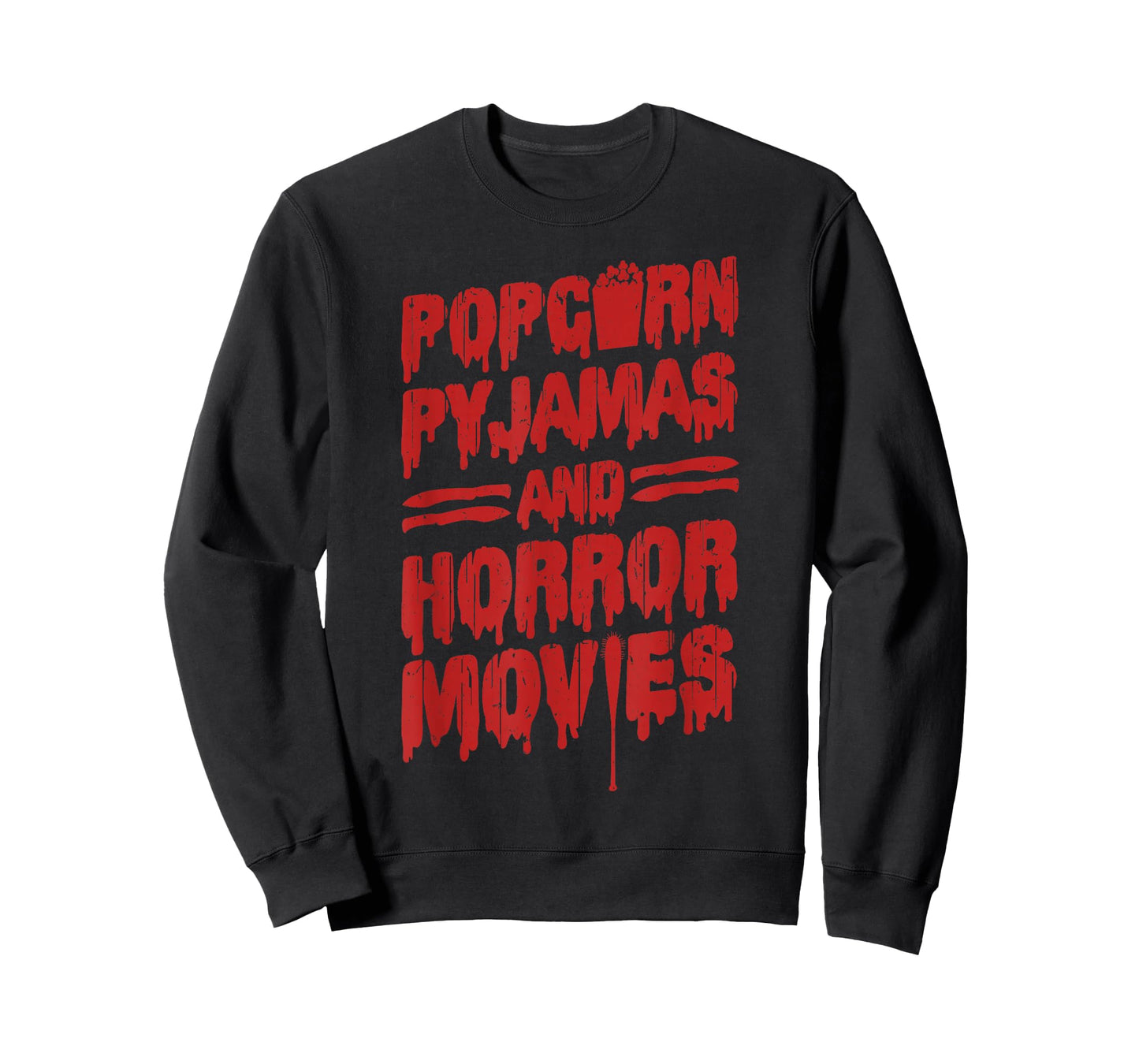 Scary Horror Movie Popcorn Pajamas and Horror Movies T-Shirt