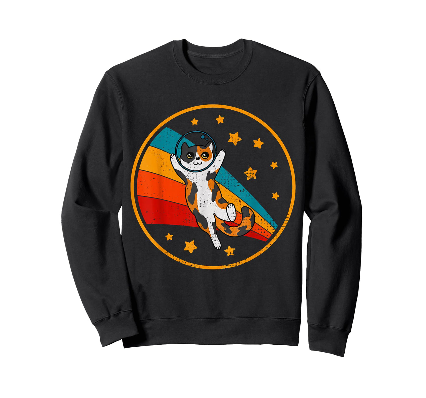 Cute Vintage Calico Cat Retro Space Cat T-Shirt