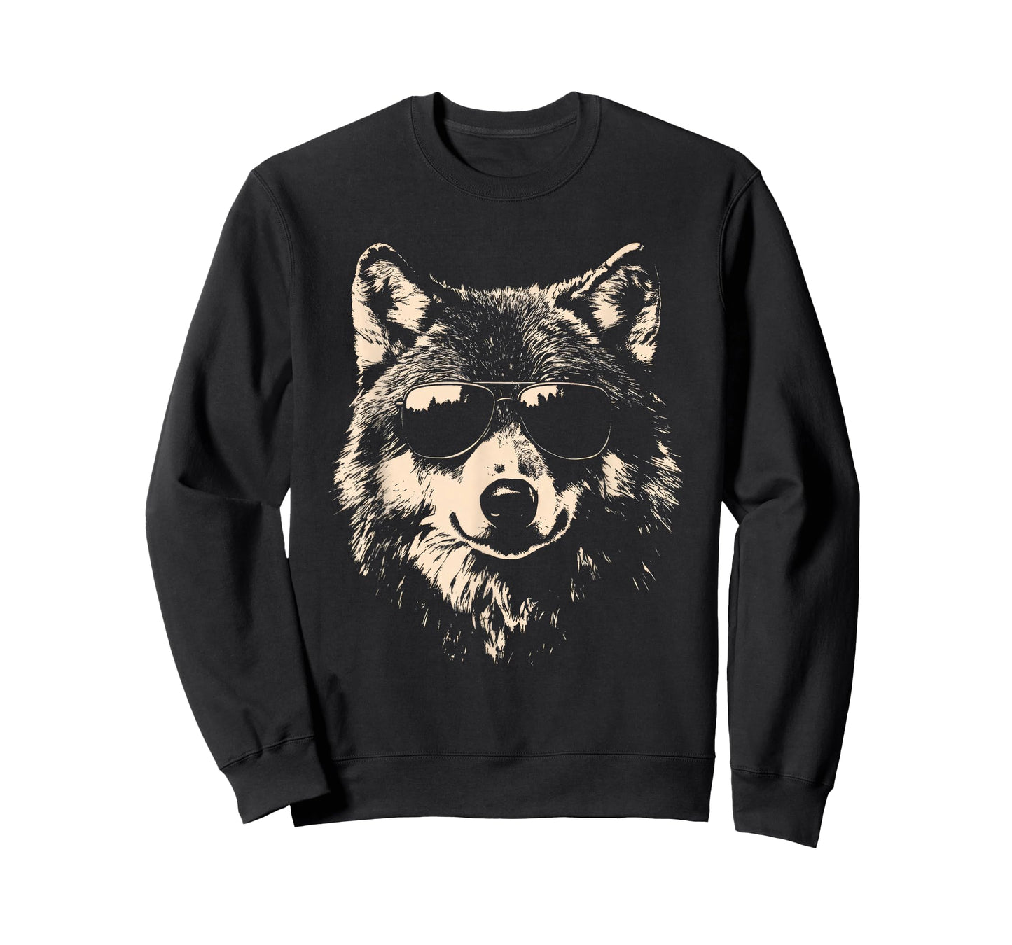 Funny Wolf Cool Rock and Roll Graphic T-Shirt
