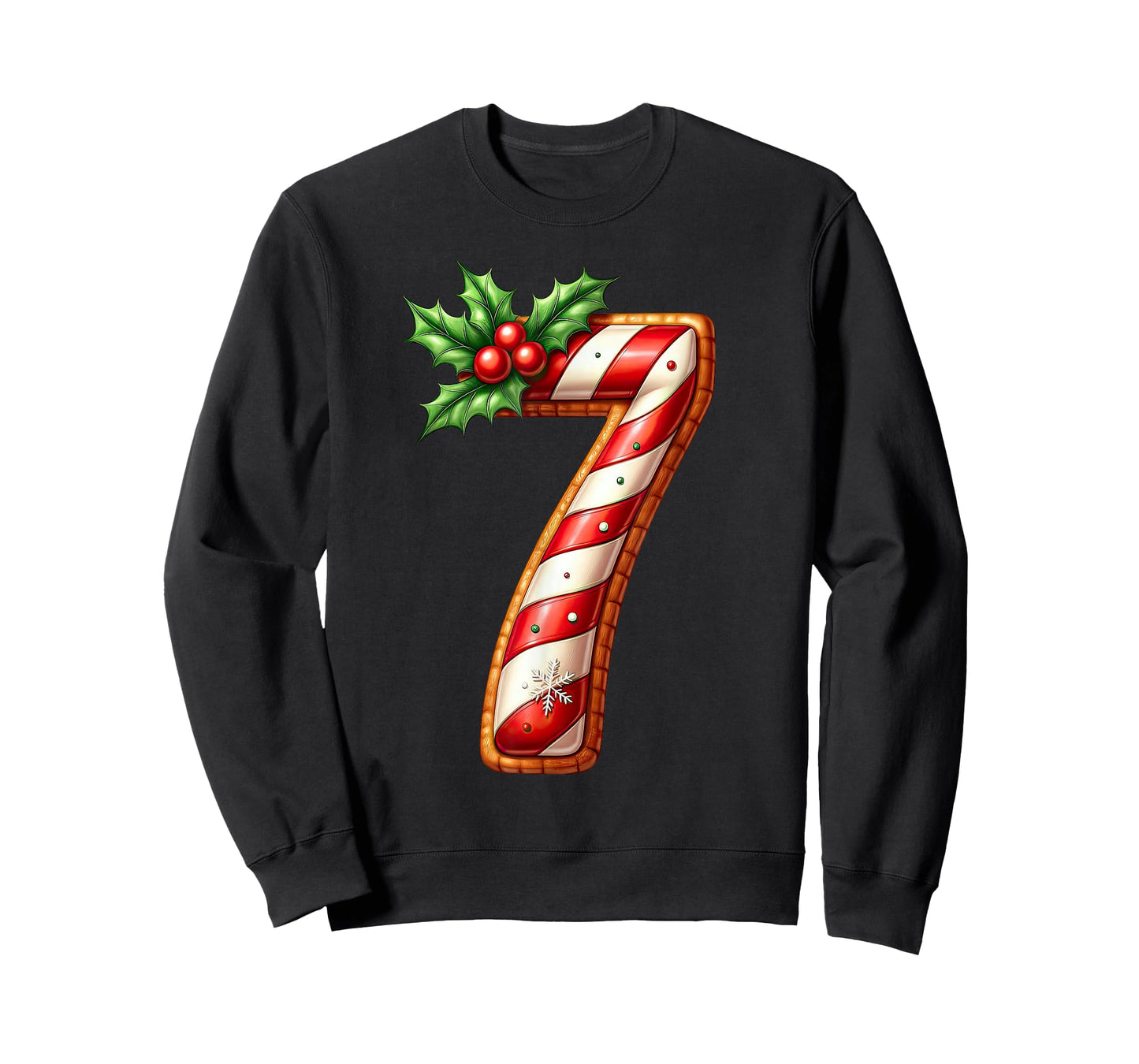 Christmas Six Seven 6 7 Meme Candy Cane Boys Girls Men Women T-Shirt