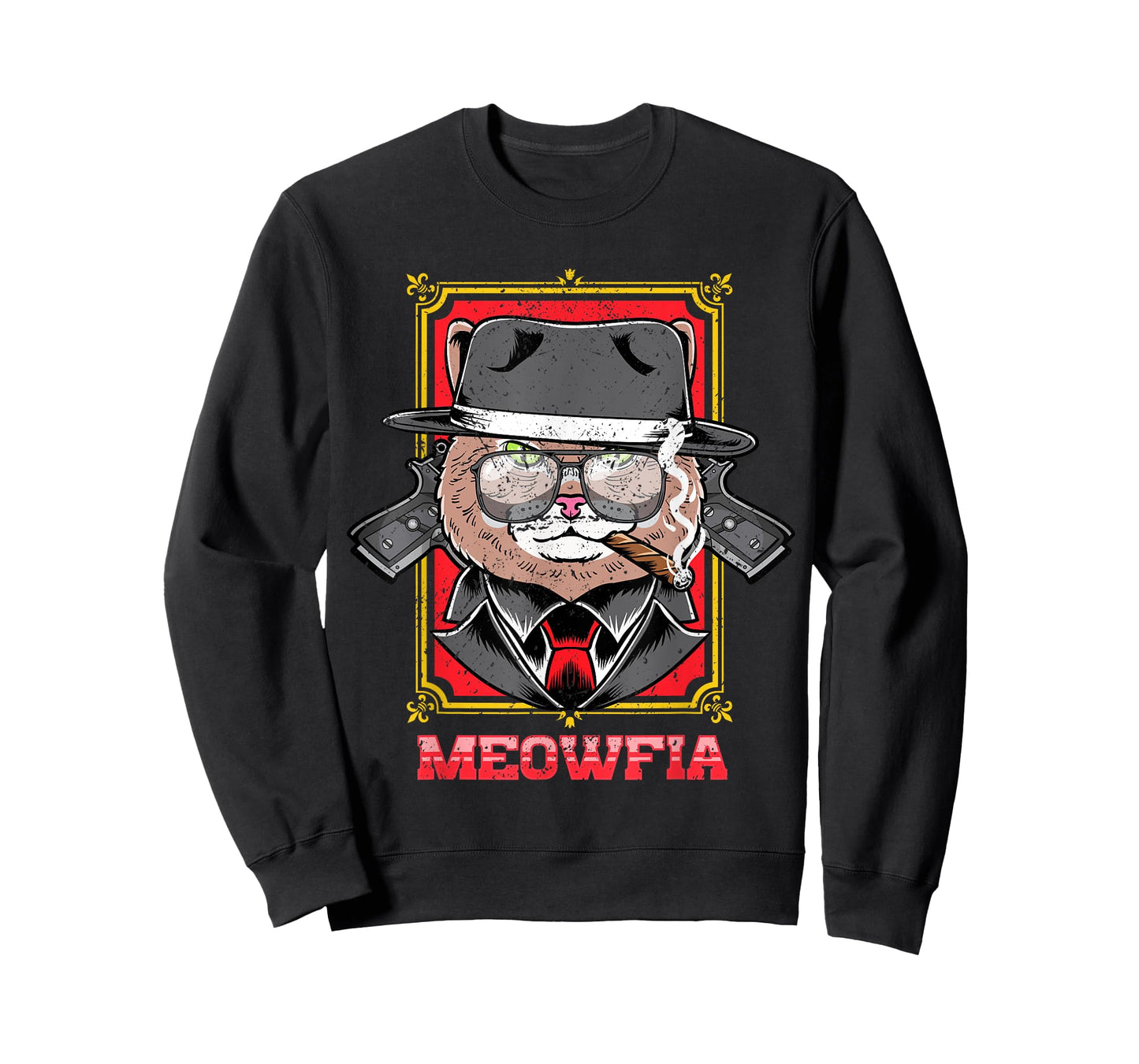 Meowfia Cat Mafia Boss Funny Kitty Art T-Shirt