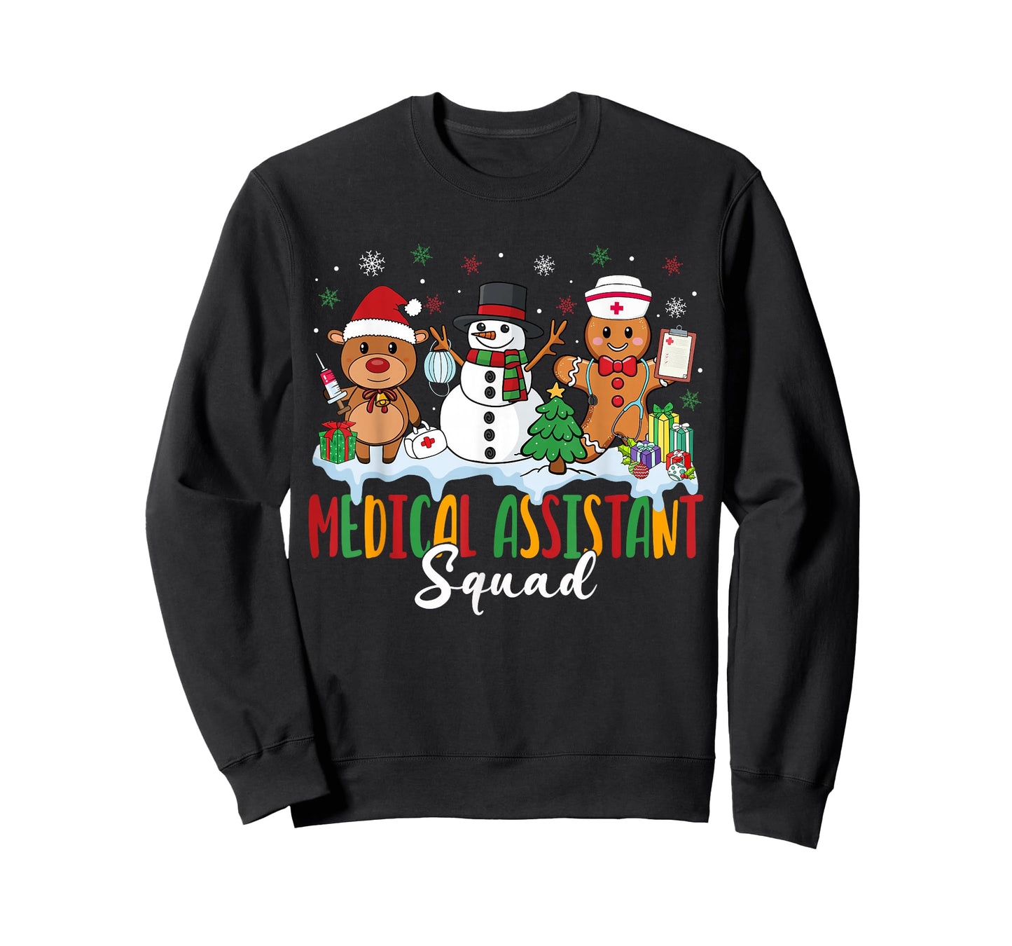 Medical Assistant Squad Reindeer Gingerbread Christmas T-Shirt