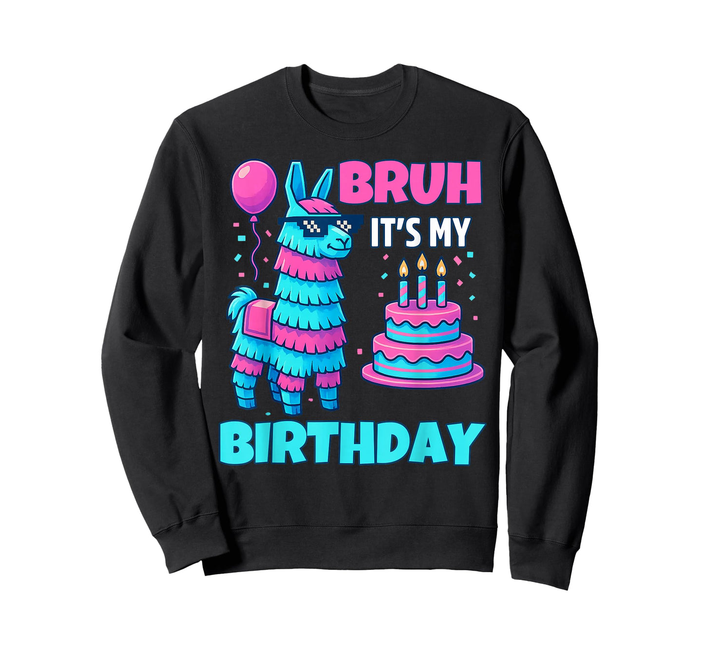 Bruh It’s My Birthday Funny Llama Pinata bday boy kids party T-Shirt