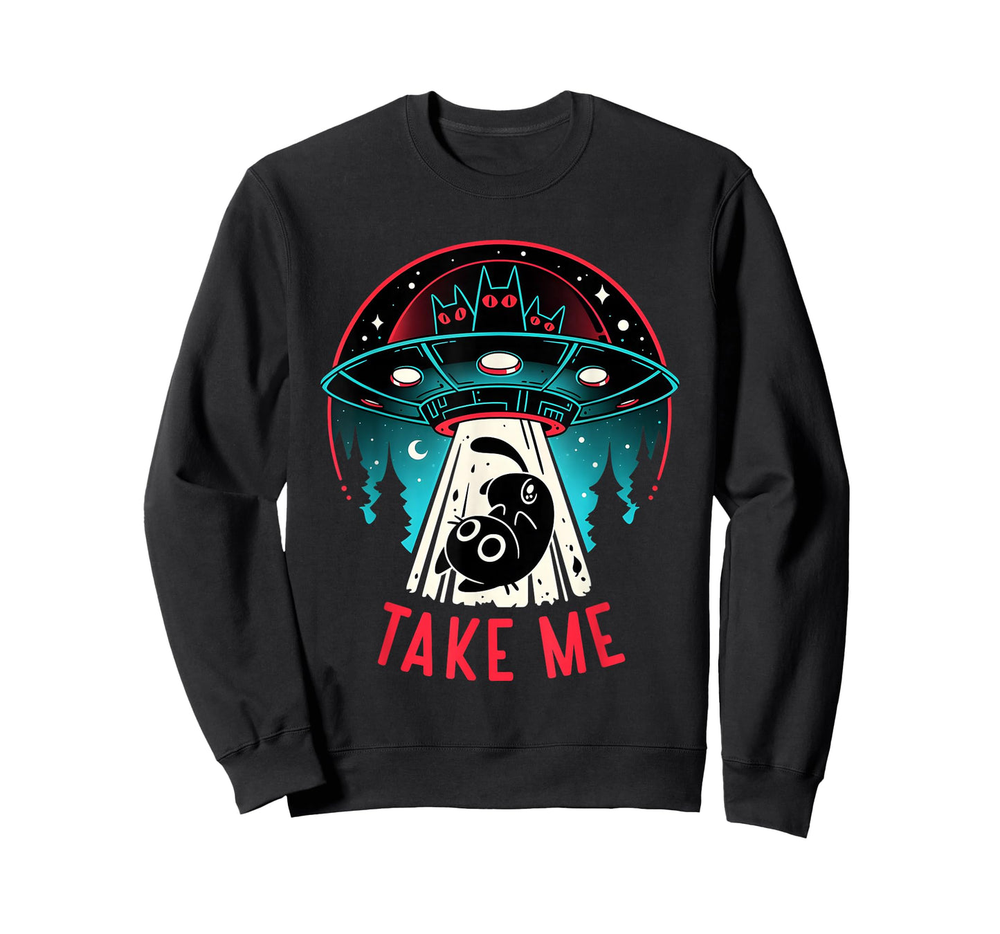 Alien Cat Abducts Cat Take Me T-Shirt