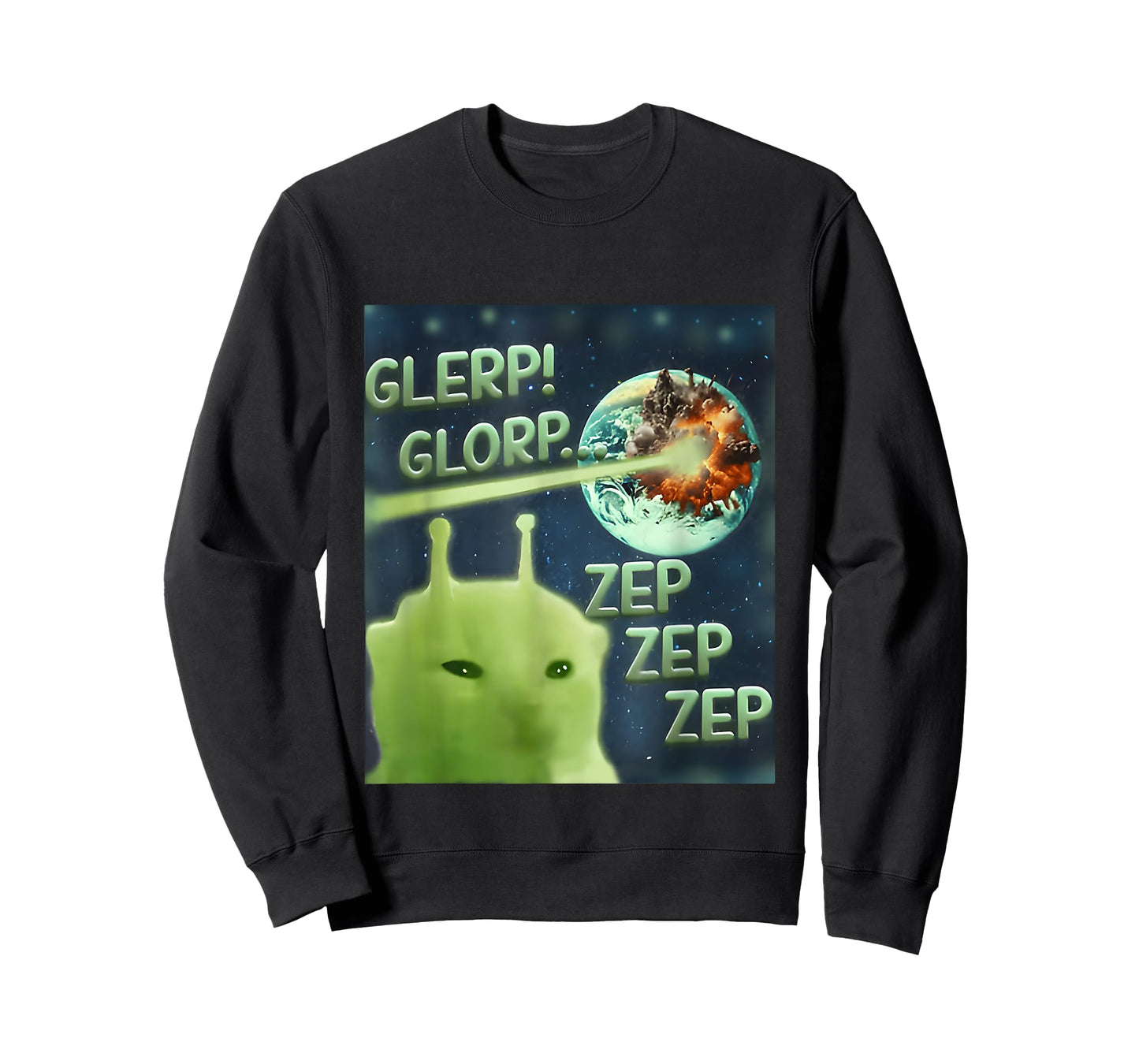Glerp Glorp Funny Alien Cat Meme, Brainrot Tee, Costume T-Shirt