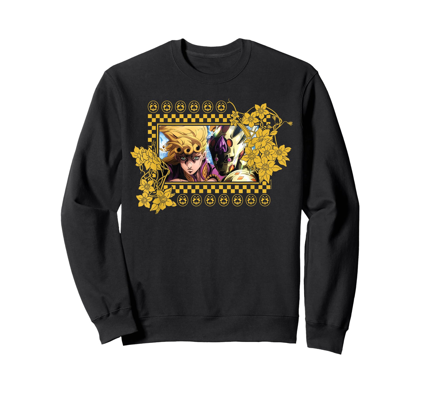 JoJo's Bizarre Adventure Giorno Ornate Gold Leaf Frame Anime T-Shirt