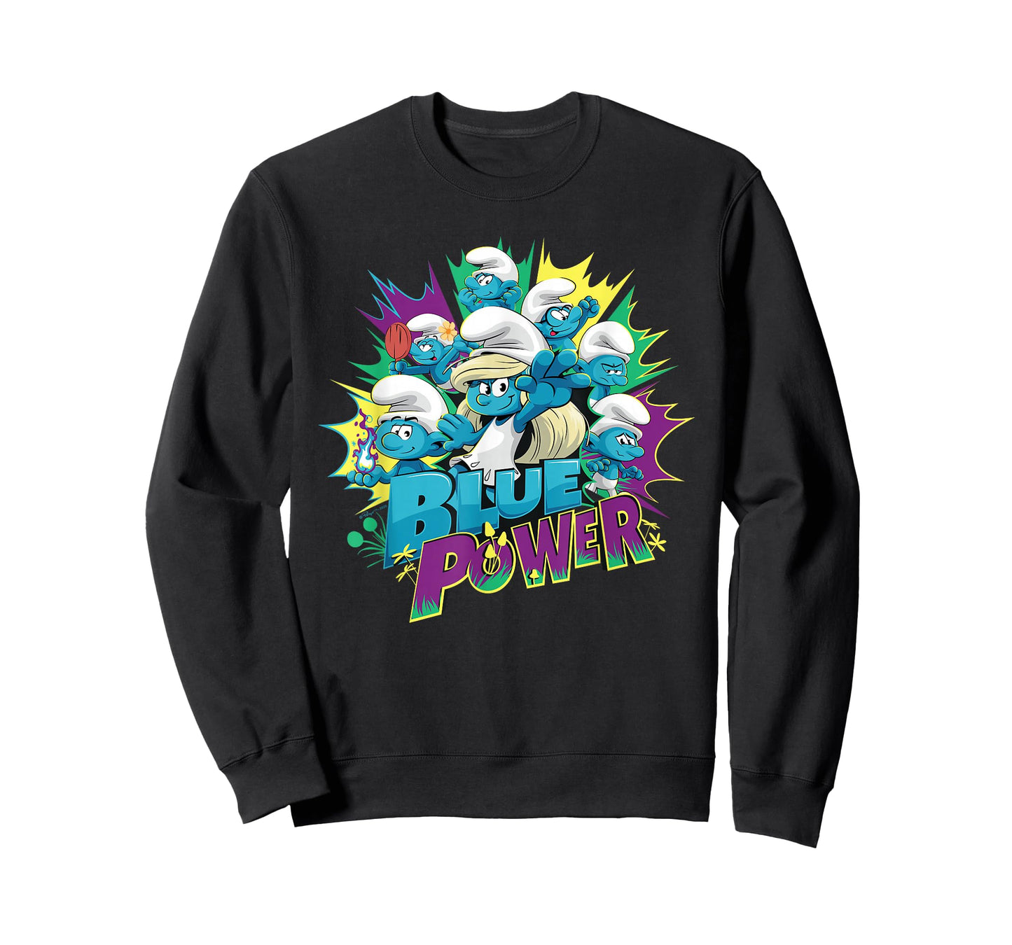The Smurfs Movie Blue Power With Smurfette And No Name T-Shirt