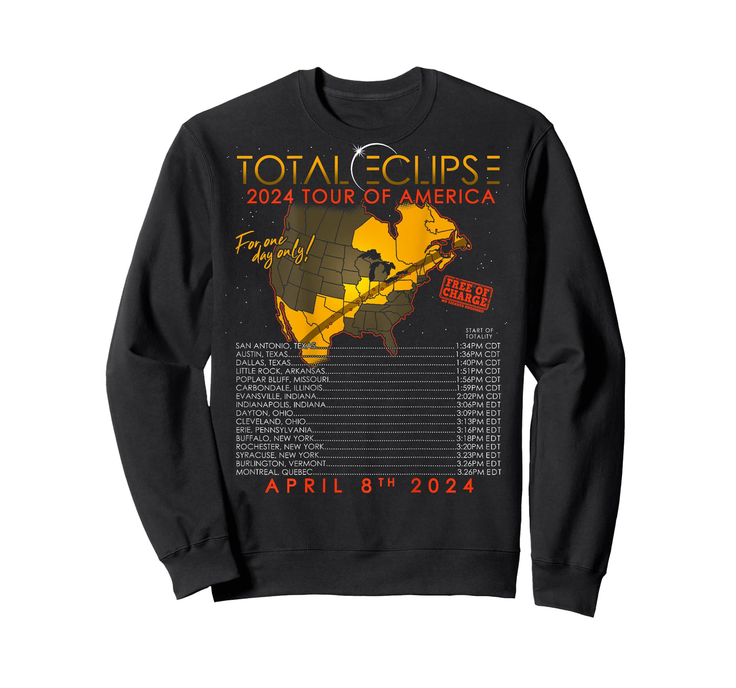 Total Solar Eclipse 2024 Tour of America 04.08.24 T-Shirt