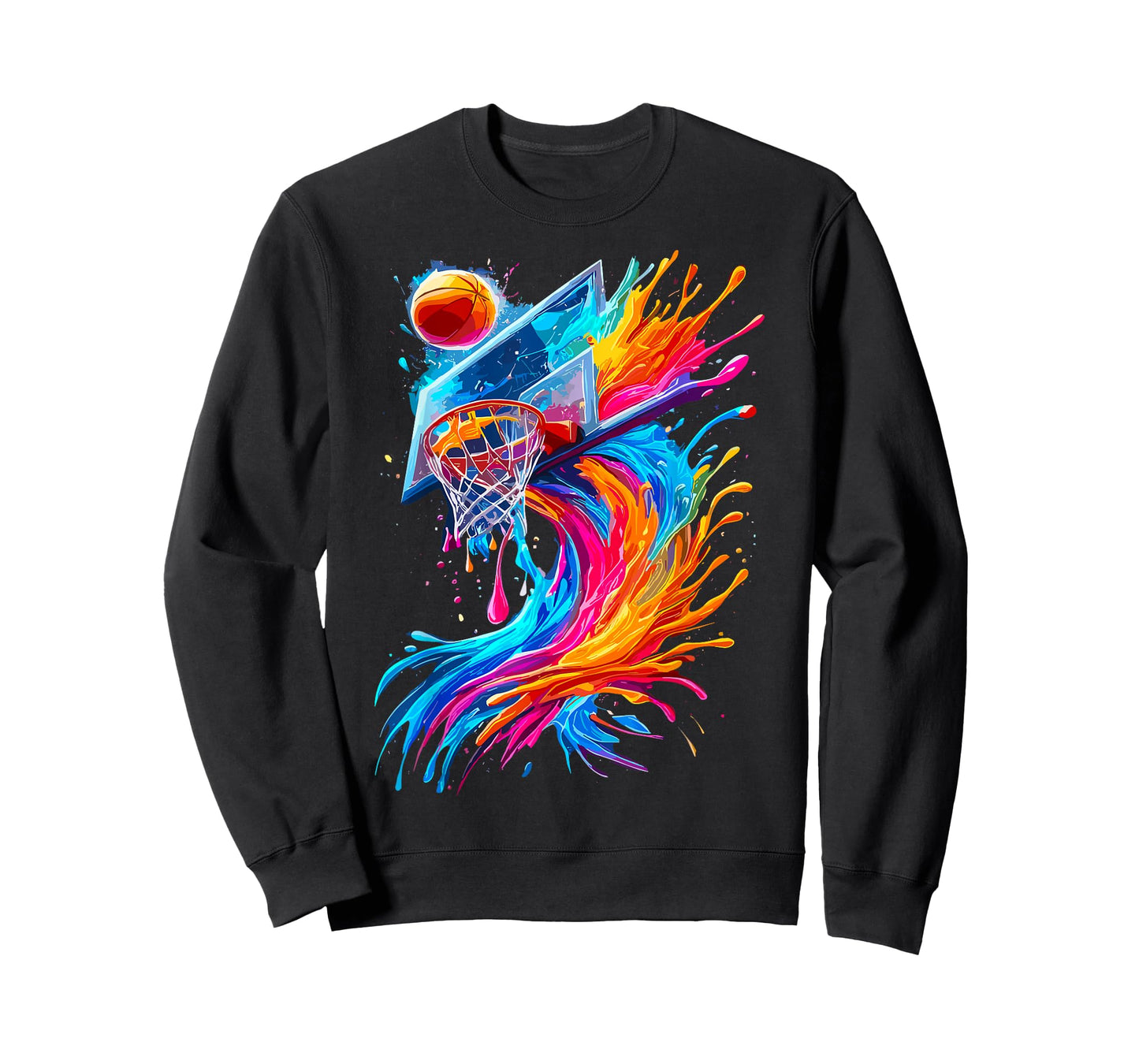 Colorful Basketball Hoop Splash T-Shirt