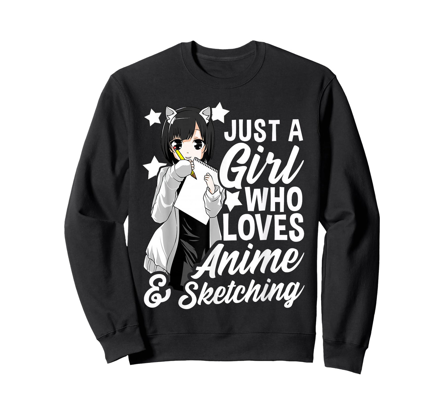Just A Girl Who Loves Anime and Sketching Drawing T-Shirt