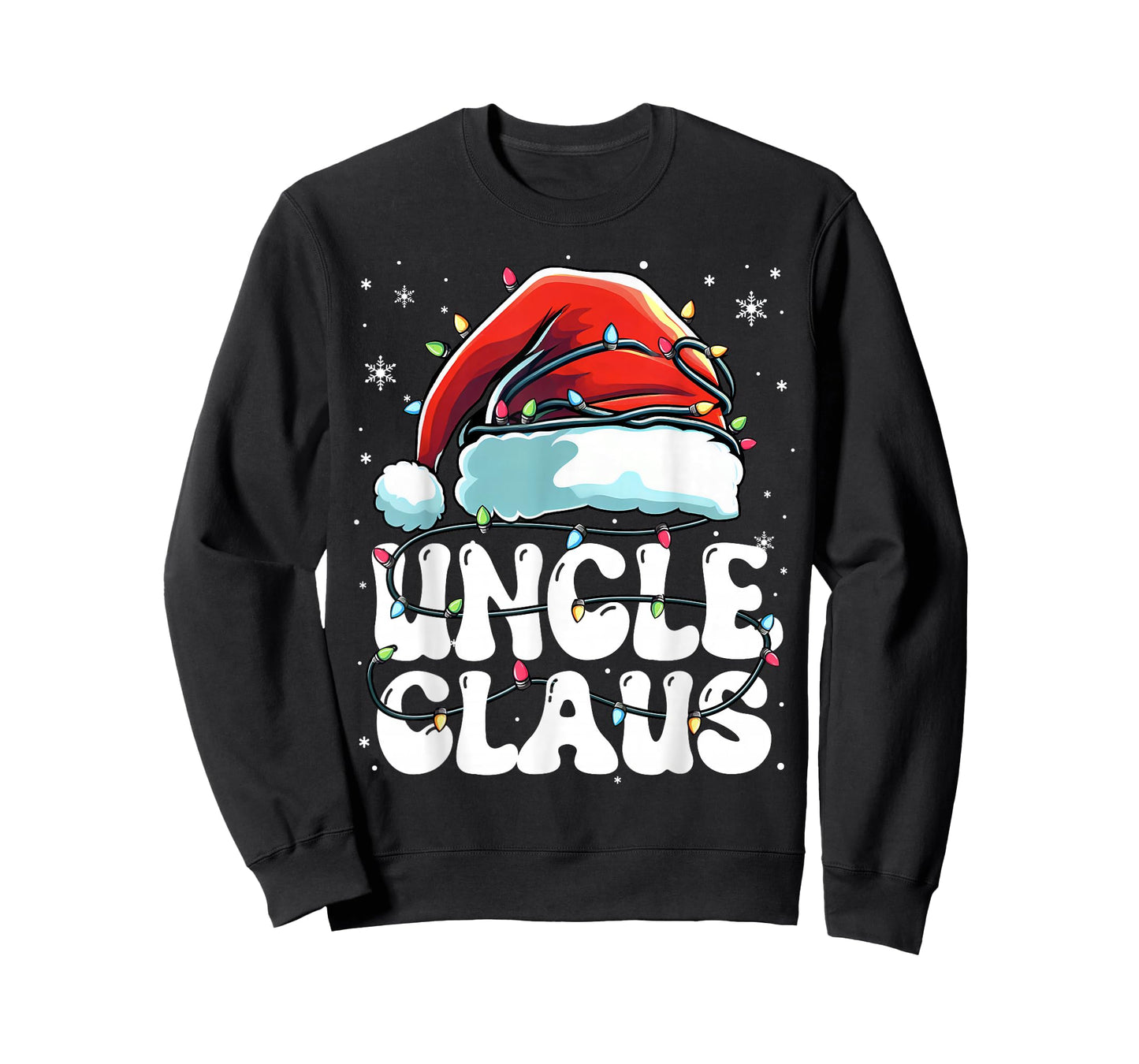 Groovy Uncle Claus Christmas Lights Funny Family Xmas Pajama T-Shirt