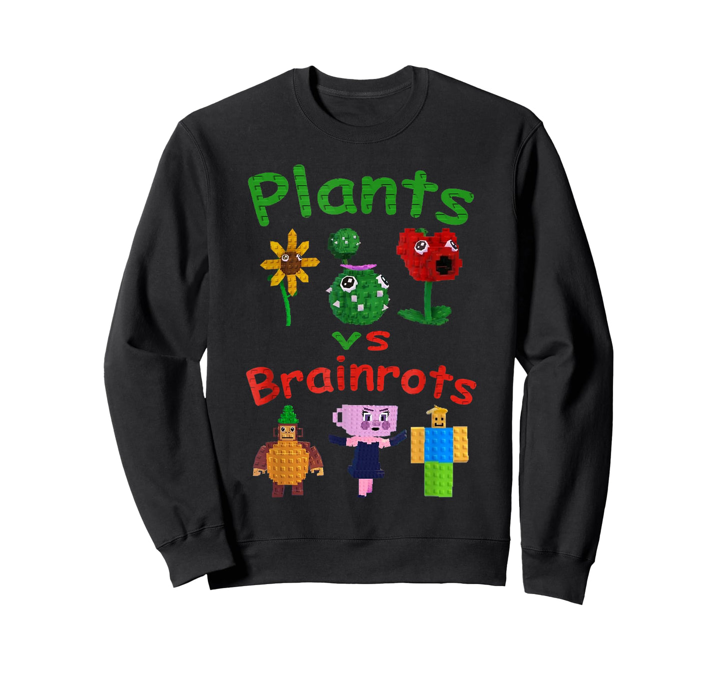 Plants Vs Brainrots Funny Gamer Kids Boys Girls T-Shirt