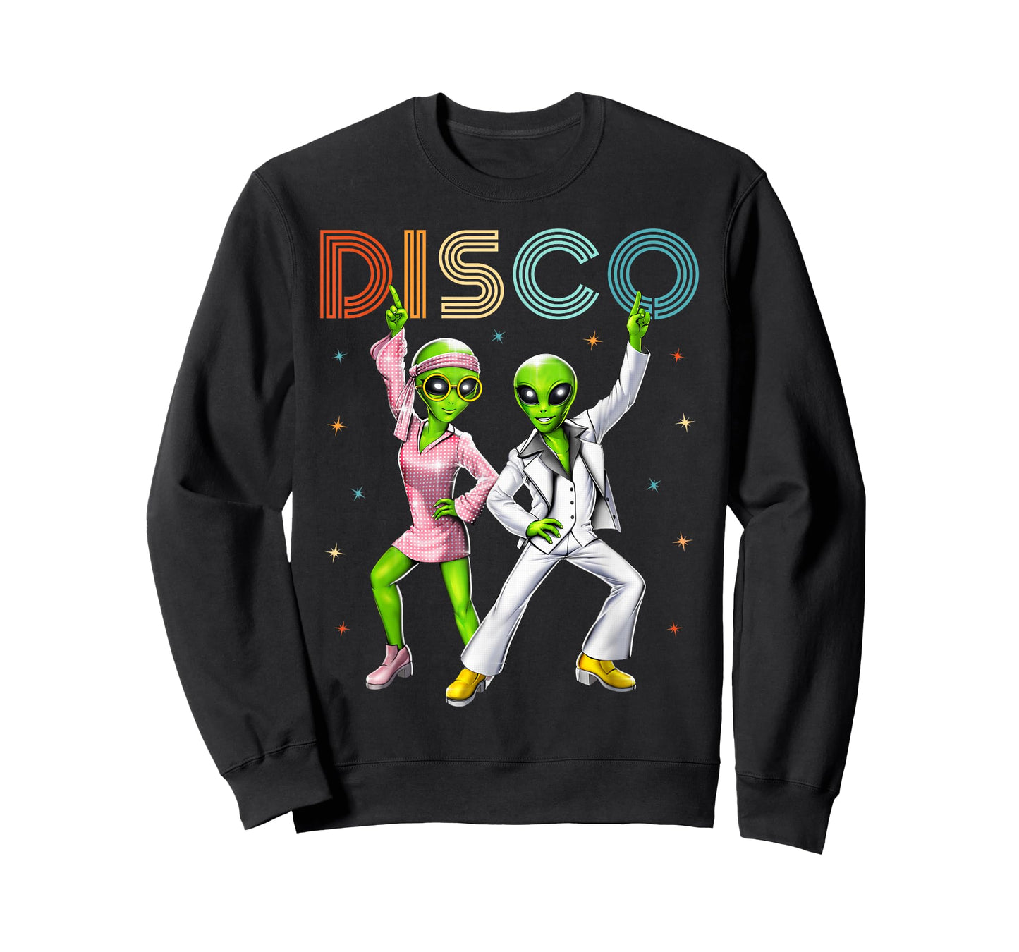 Disco Music Dancing Aliens Retro Dance Party 70s Vintage T-Shirt