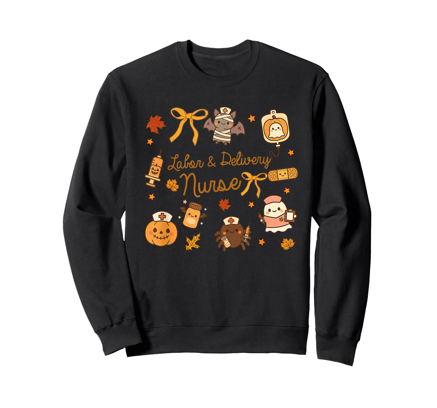 Labor and Delivery Nurse Halloween Pumpkin Ghost Autumn Fall T-Shirt