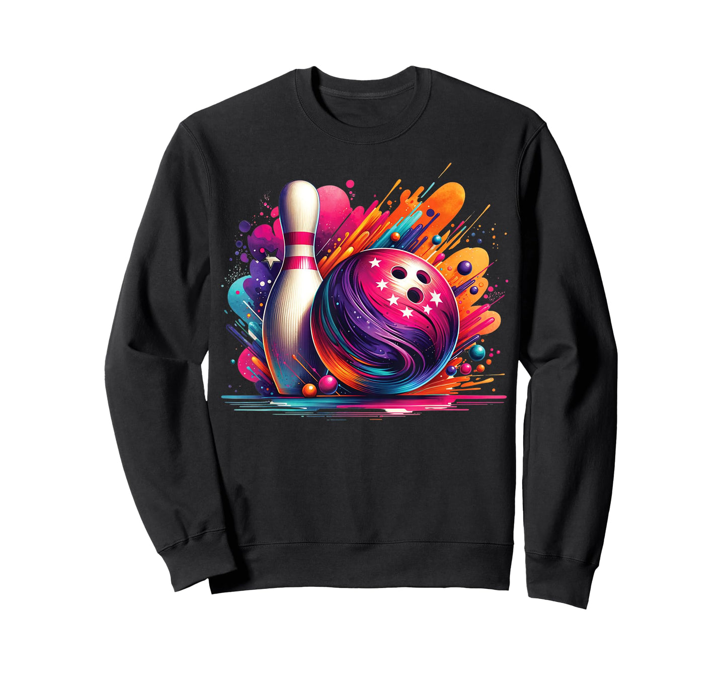 Colorful Bowling Game Day Cute Bowling Colorsplash Ball T-Shirt